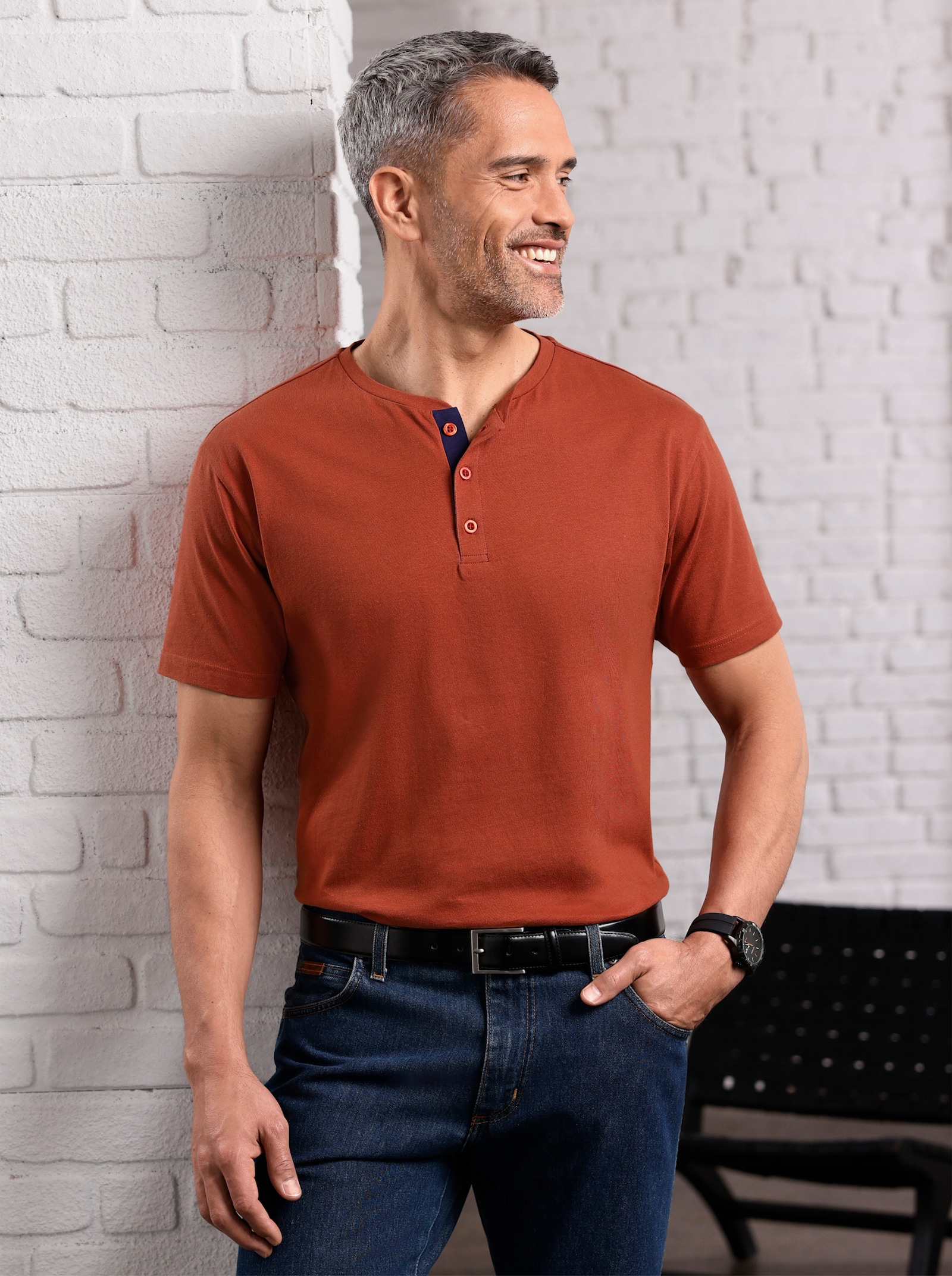 Tričko s kulatým výstřihem - rezavá