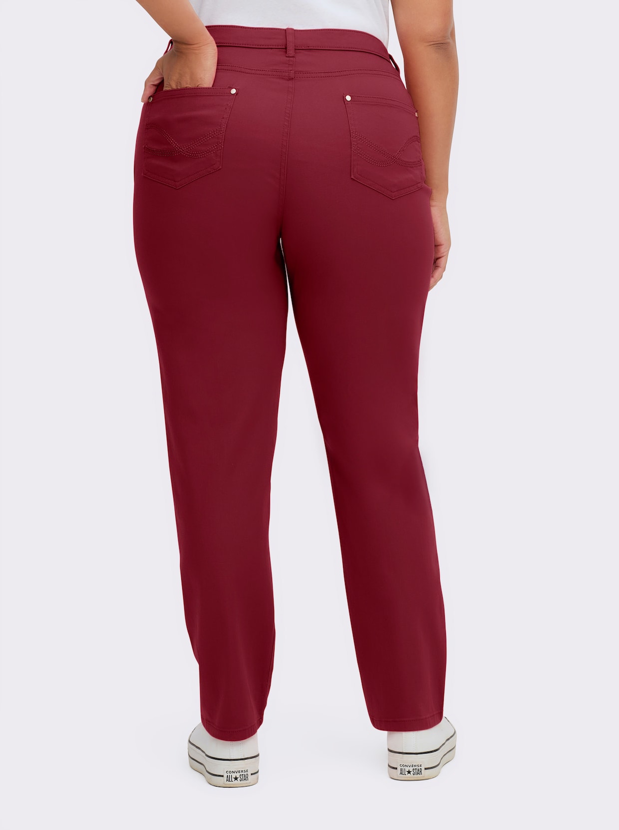 5-Pocket-Jeans - dunkelrot