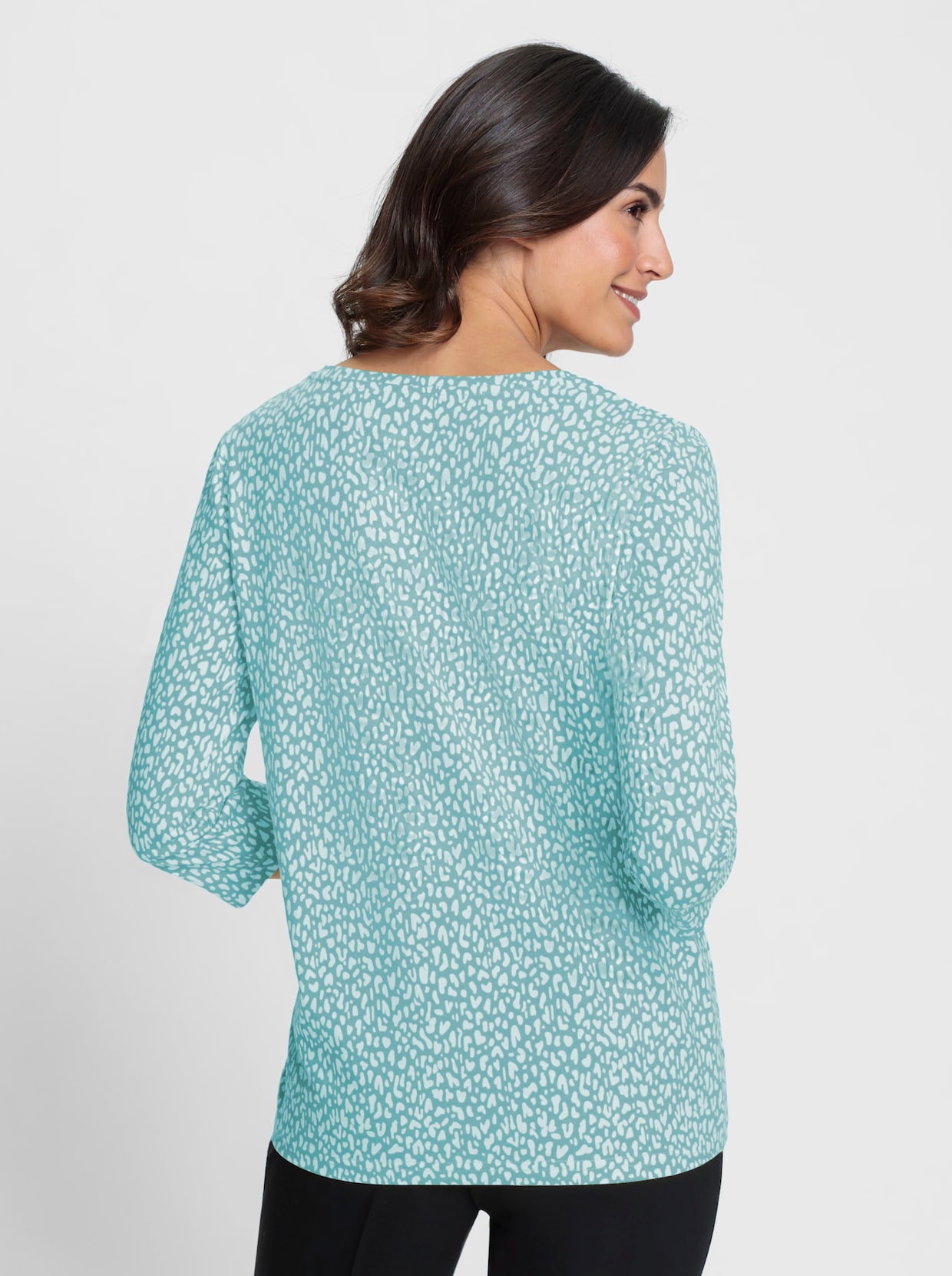 3/4-Arm-Shirt - weiß-ozean-bedruckt