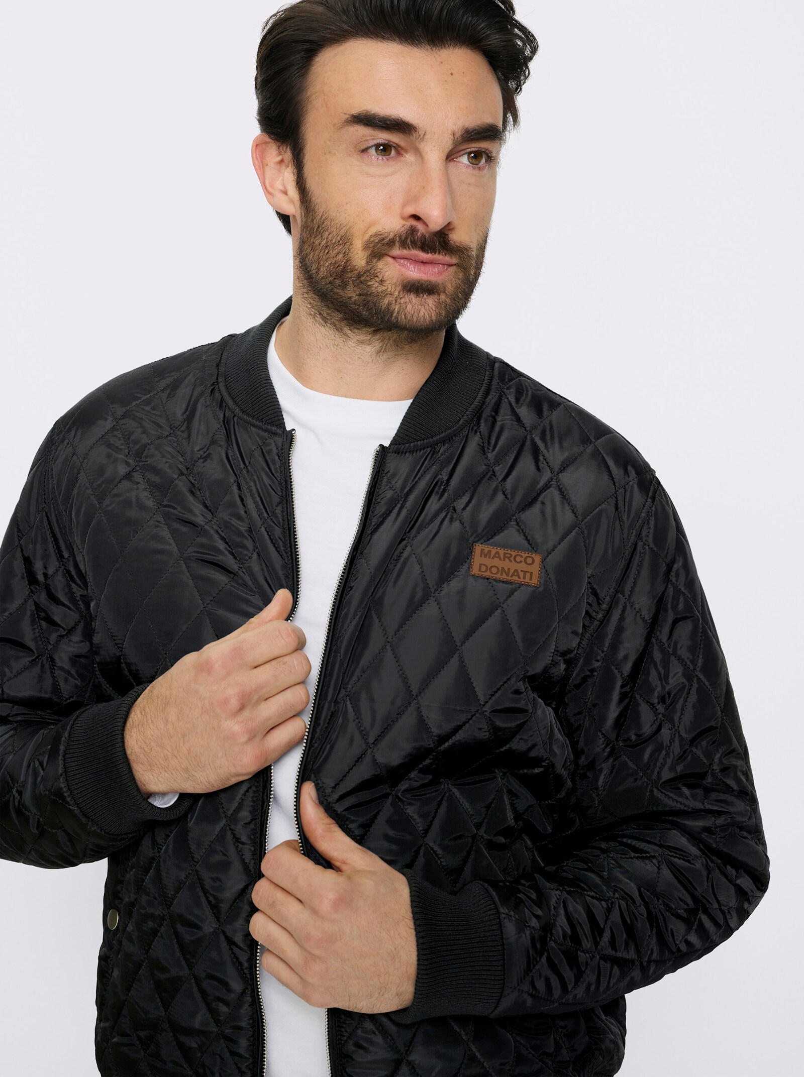 Marco Donati Steppjacke mit Rautensteppung - schwarz