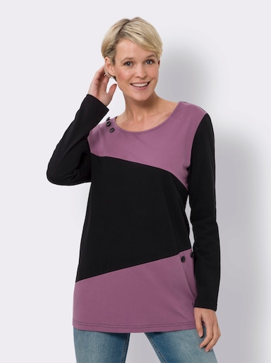 Longshirt - schwarz-violett