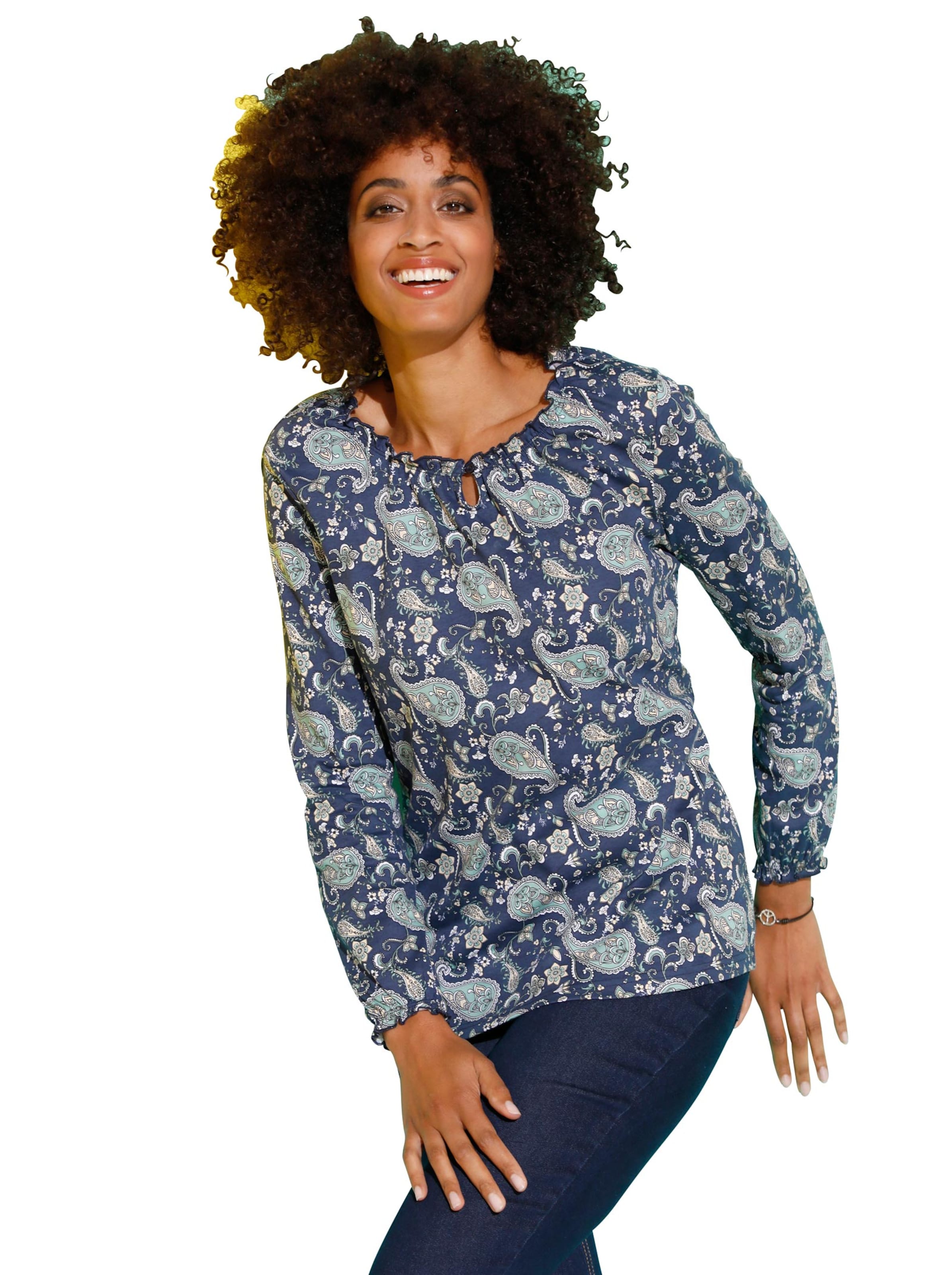 Shirt - nachtblau-gemustert