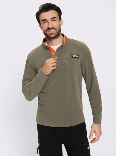 Catamaran Sports Fleeceshirt mit Reißverschluss-Brusttasche - khaki