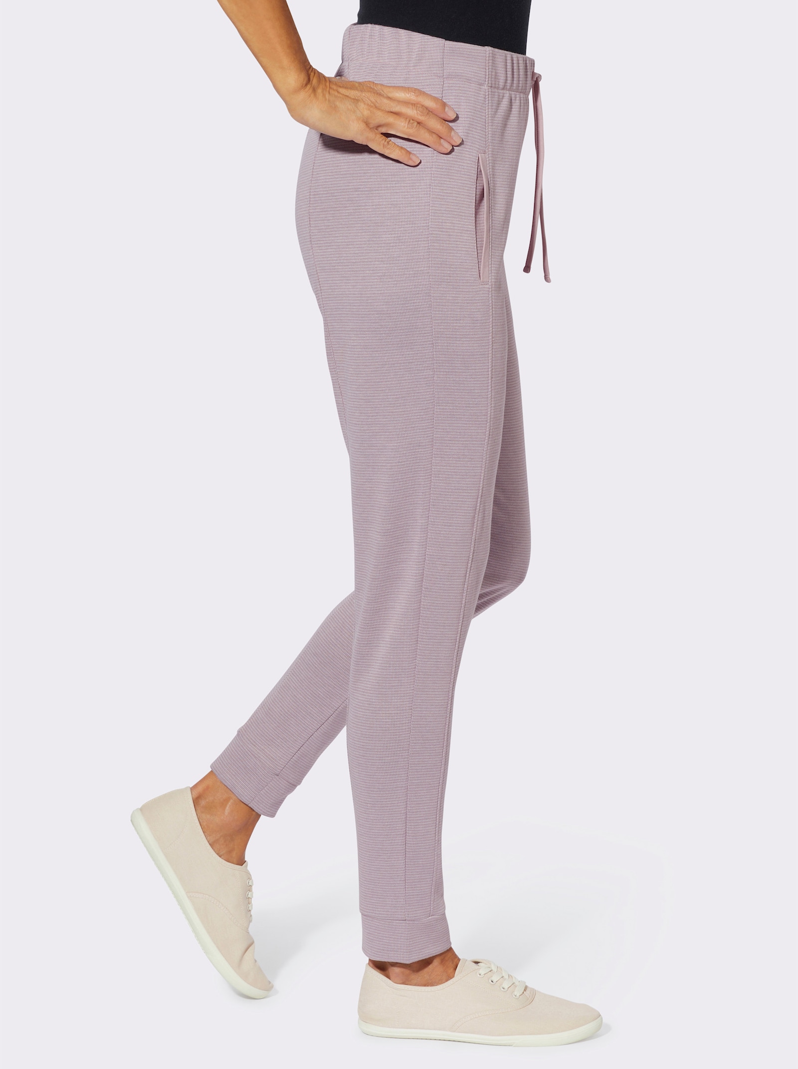 Jerseyhose in Melange-Optik - malve-ecru-meliert