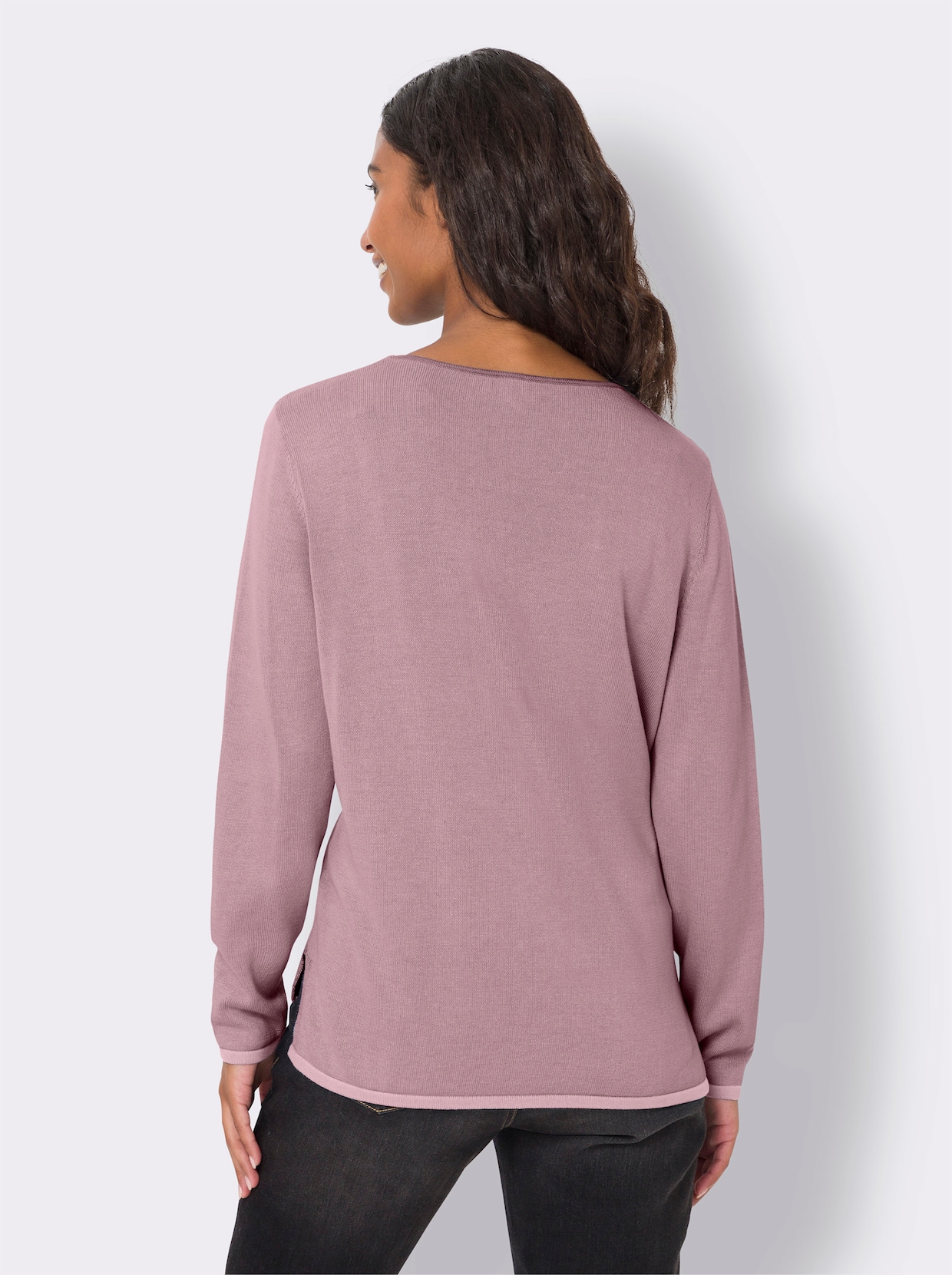 heine Pull en tricot fin - mauve-rose clair à motifs