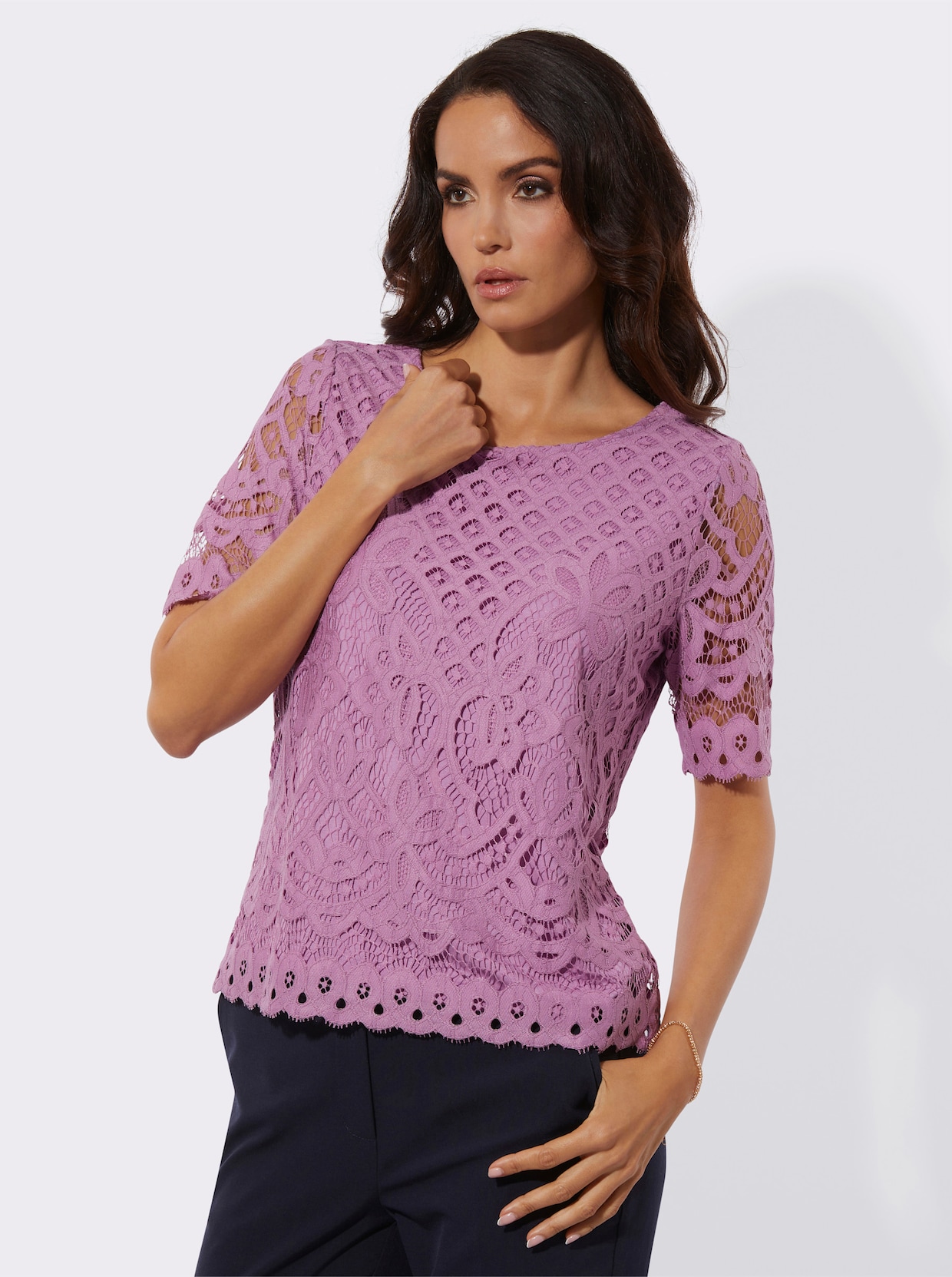 Spitzenshirt - orchidee