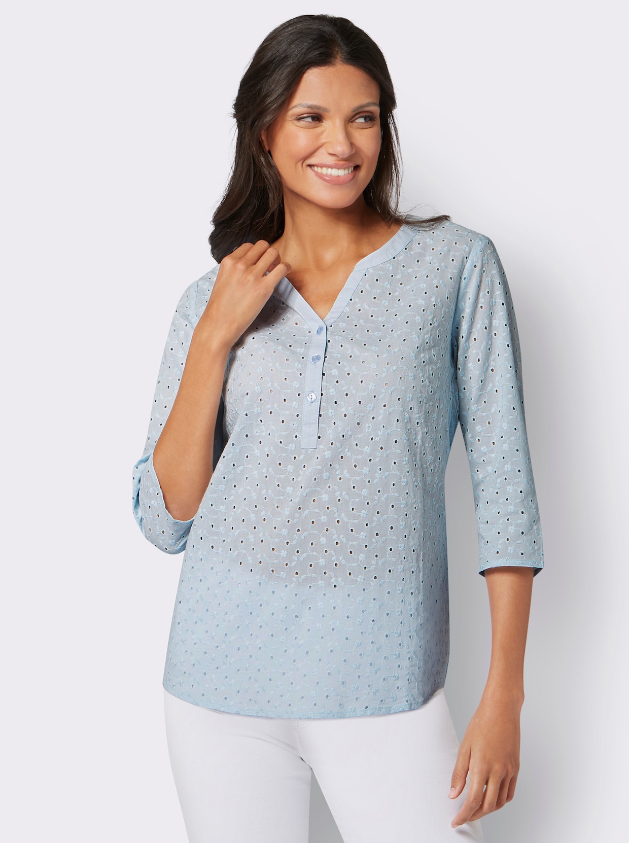 Comfortabele blouse - lichtblauw