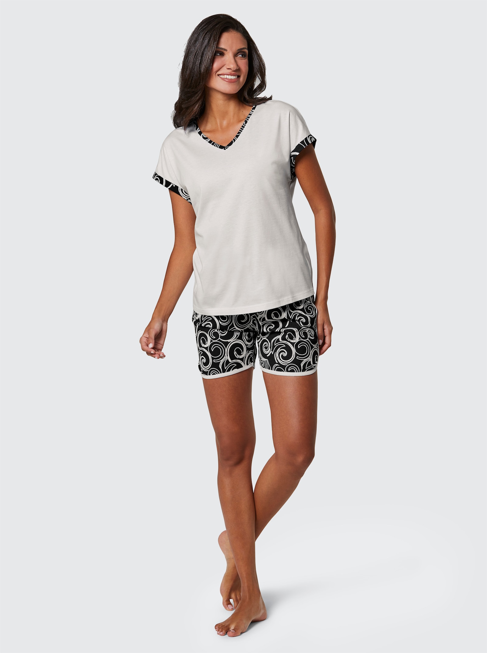 wäschepur Shortys mit Allover-Druck - schwarz-bedruckt + weiß-bedruckt