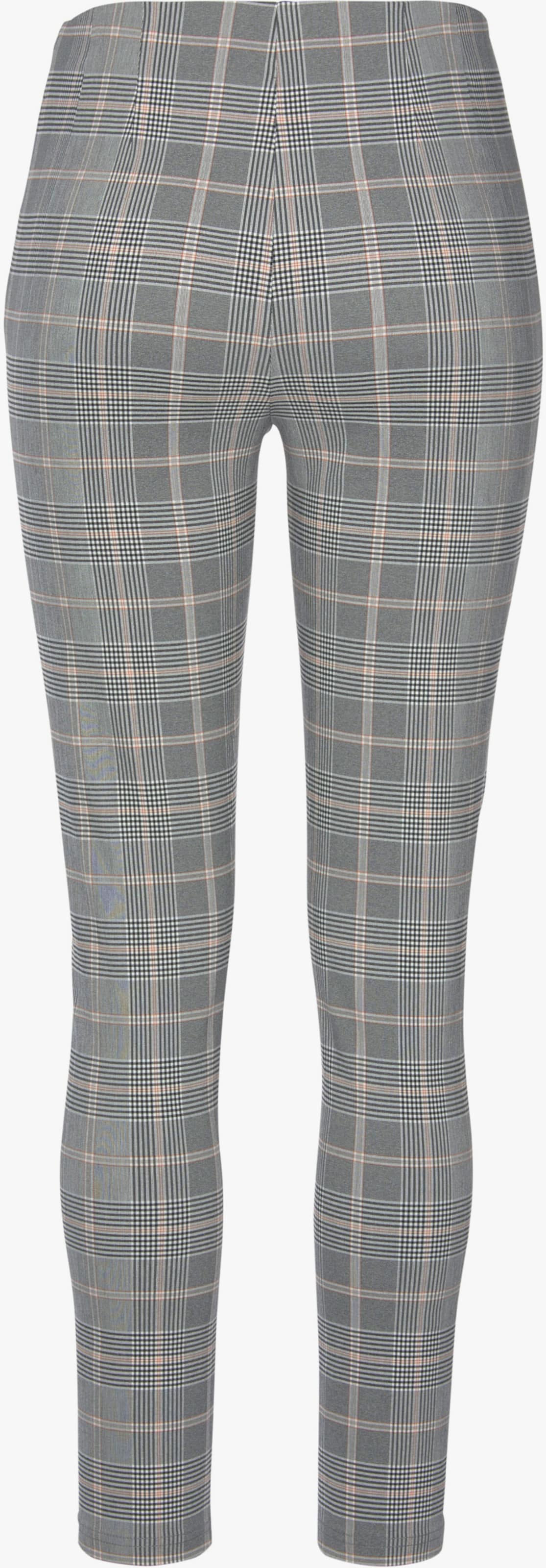 LASCANA Highwaist Leggings - grau braun kariert