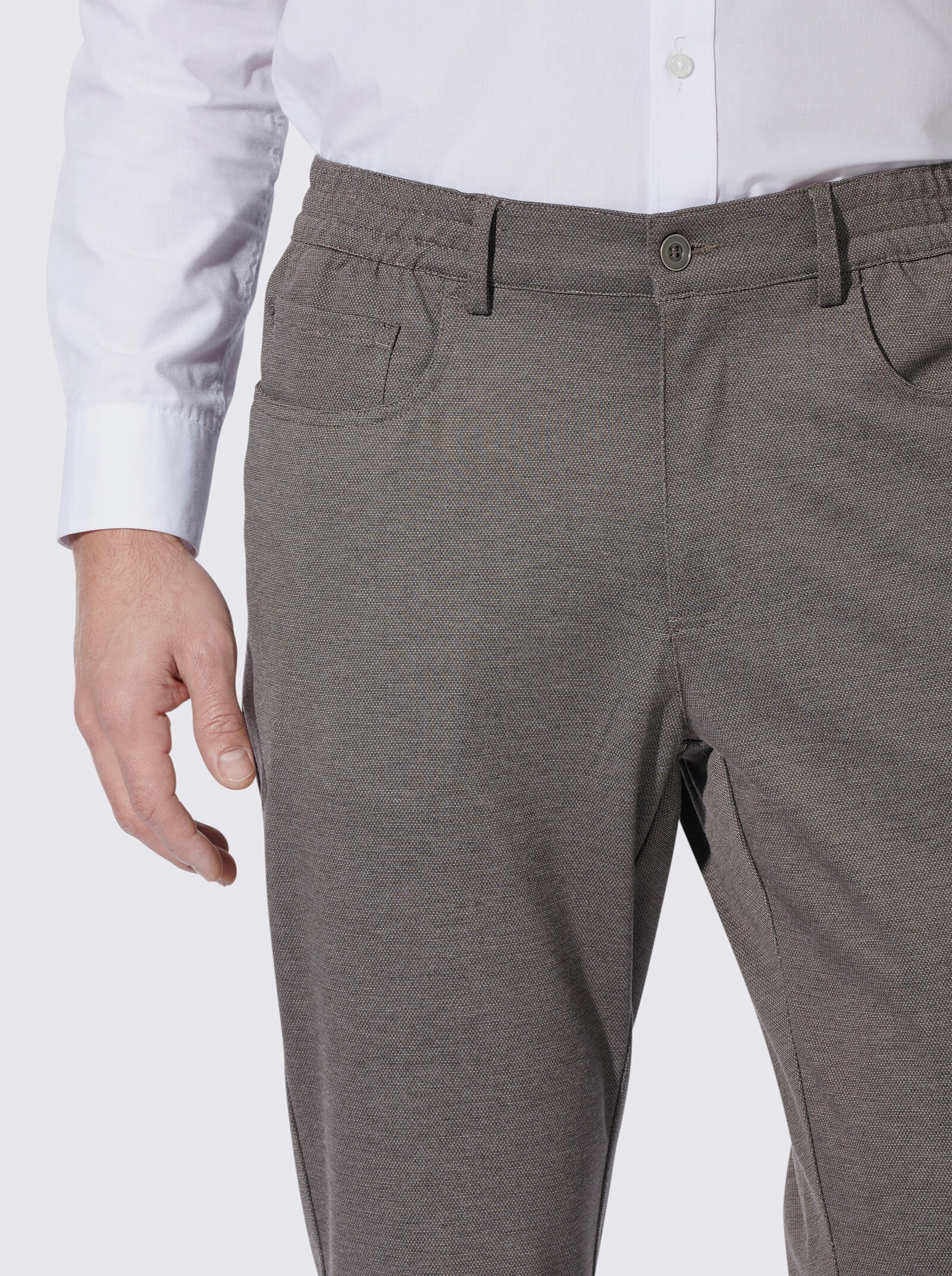 5-Pocket-Hose mit Rundum-Dehnbund - beige-meliert