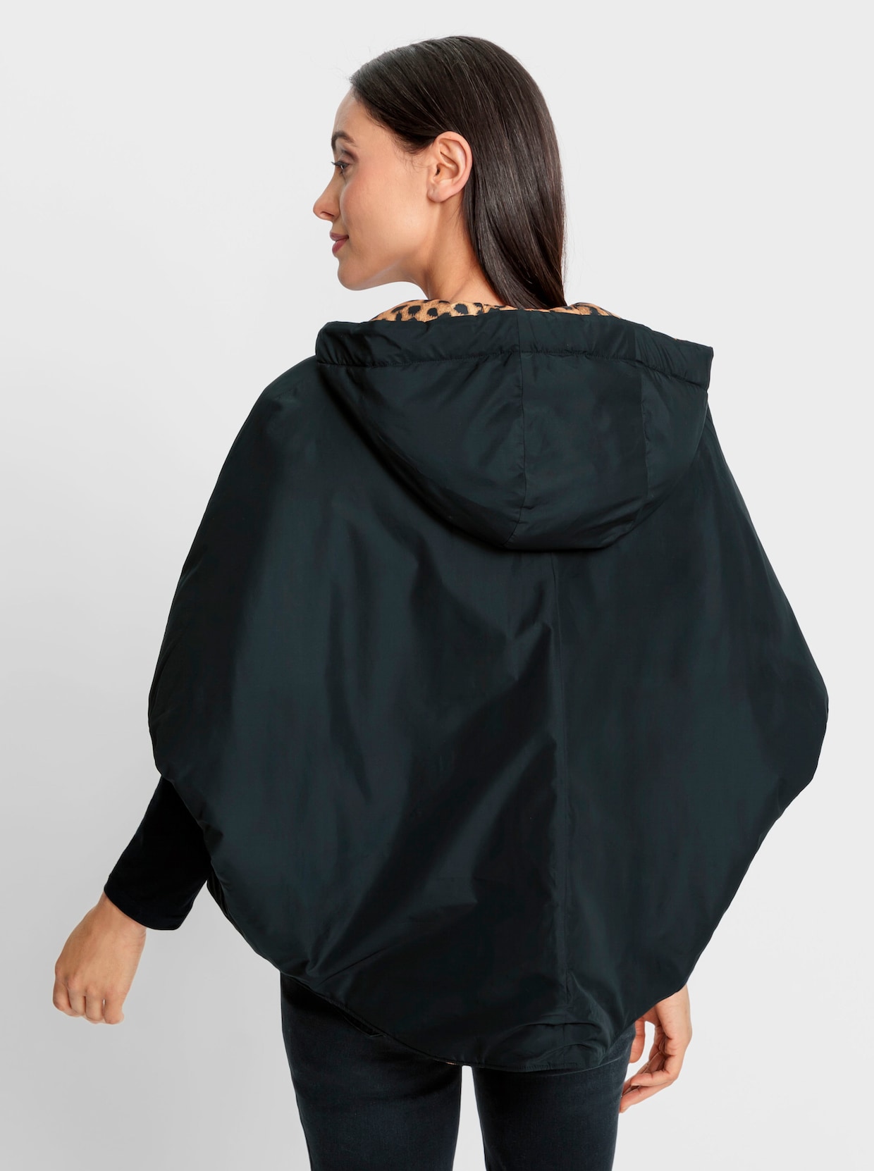 heine Keerbaar jack - camel/zwart geprint