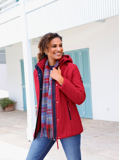 Jacke mit weitenregulierbarer Kapuze - rot