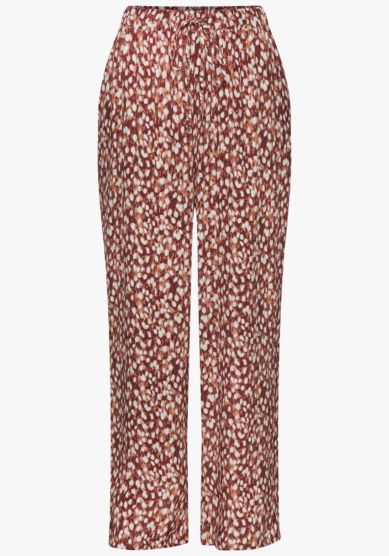 Vivance palazzo-broek - bruin/crème bedrukt