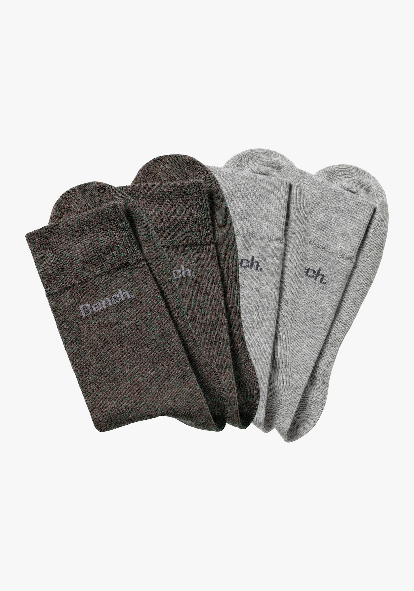 Bench. Basicsocken - 2x anthrazit-meliert, 2x grau-meliert
