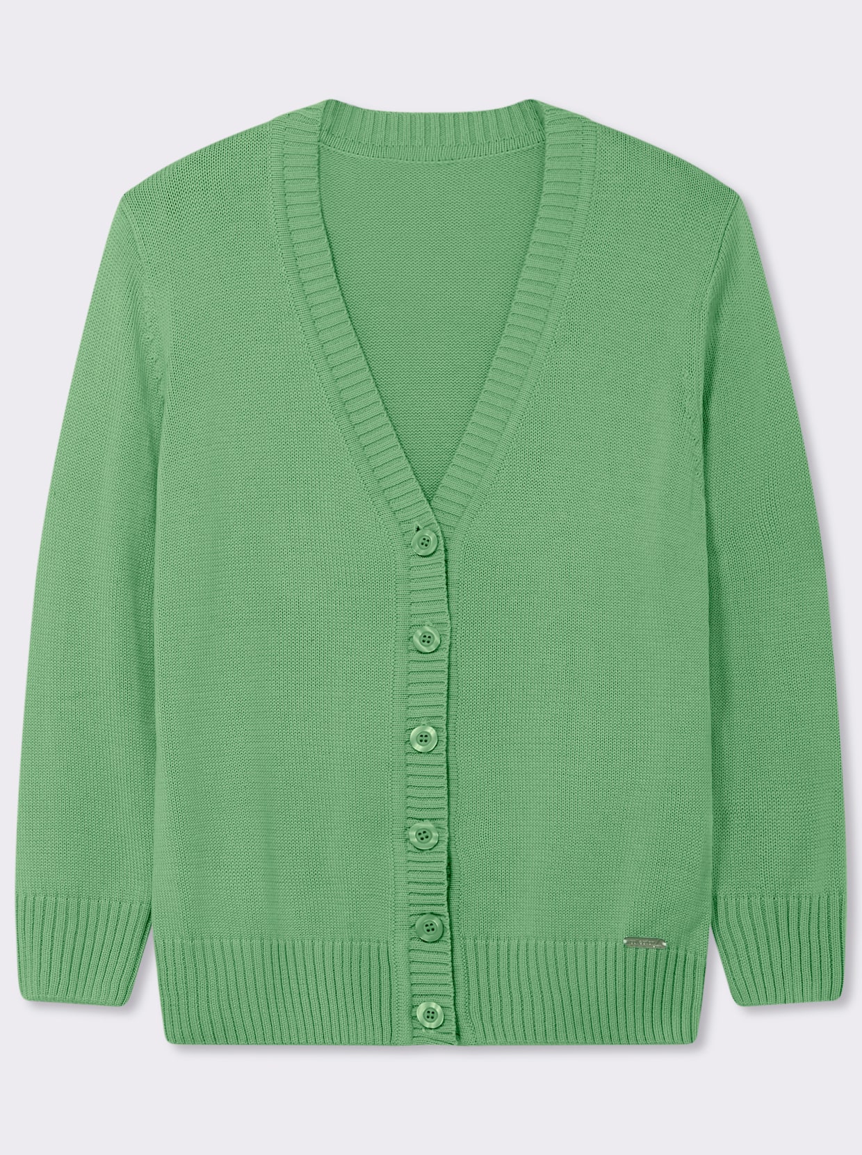 Strickjacke mit farblich abgestimmten Knöpfen - apfel