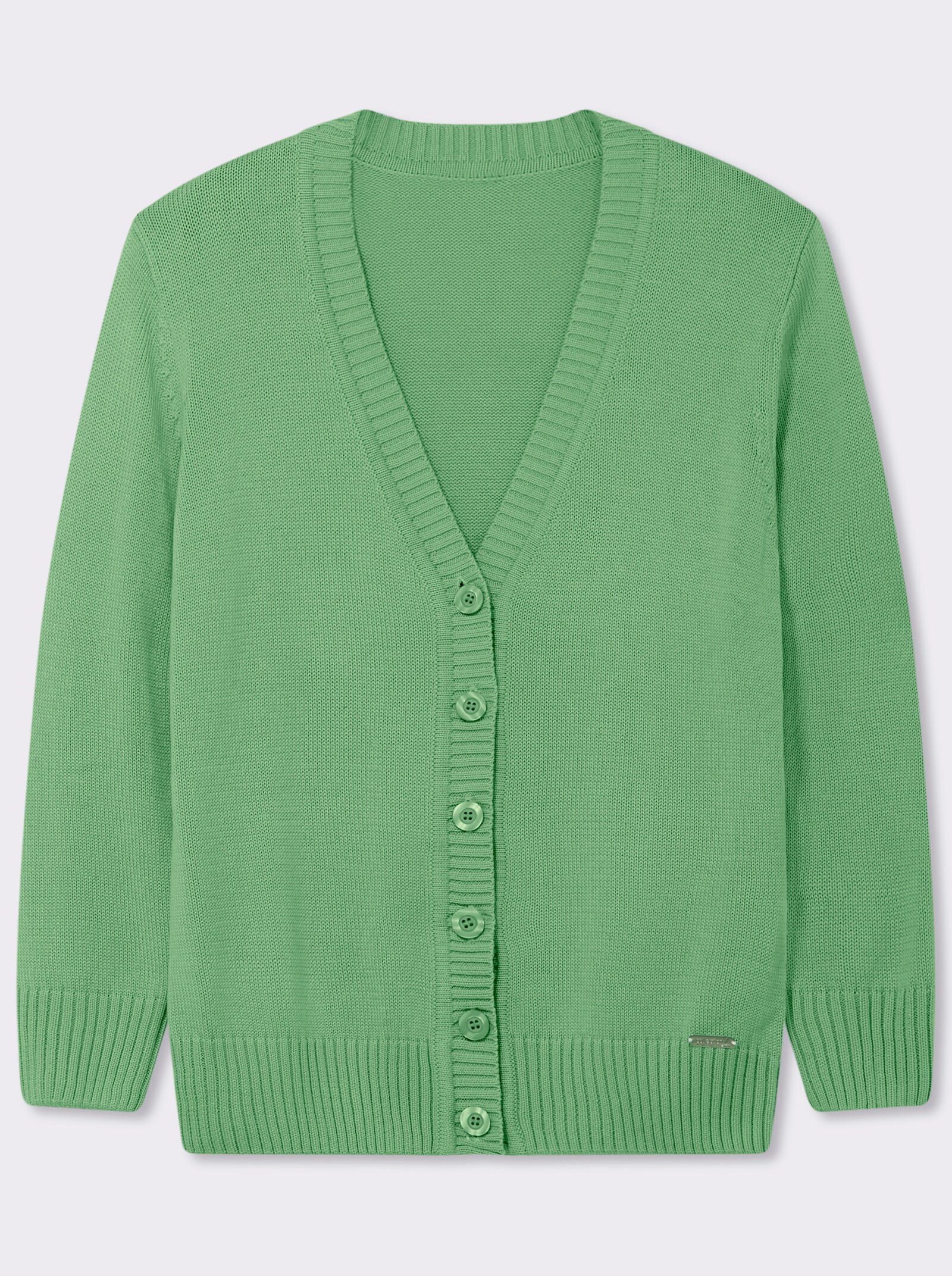 Strickjacke mit farblich abgestimmten Knöpfen - apfel