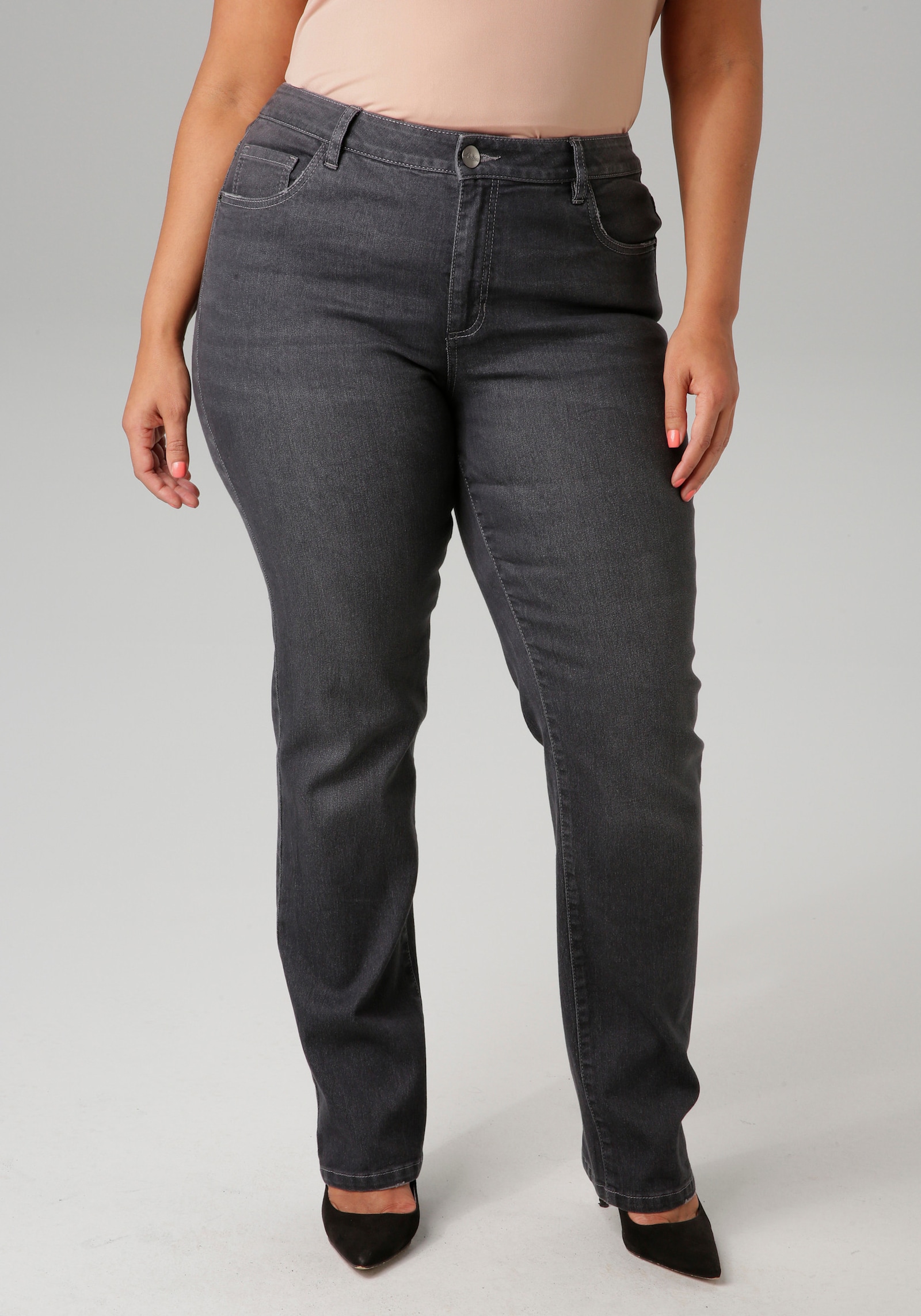 Aniston PLUS Straight-Jeans - grey used