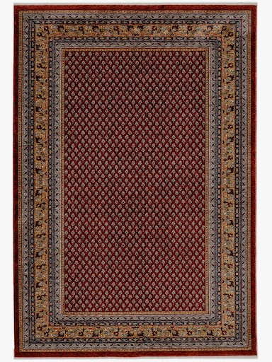 Theko Teppich - rot-gemustert