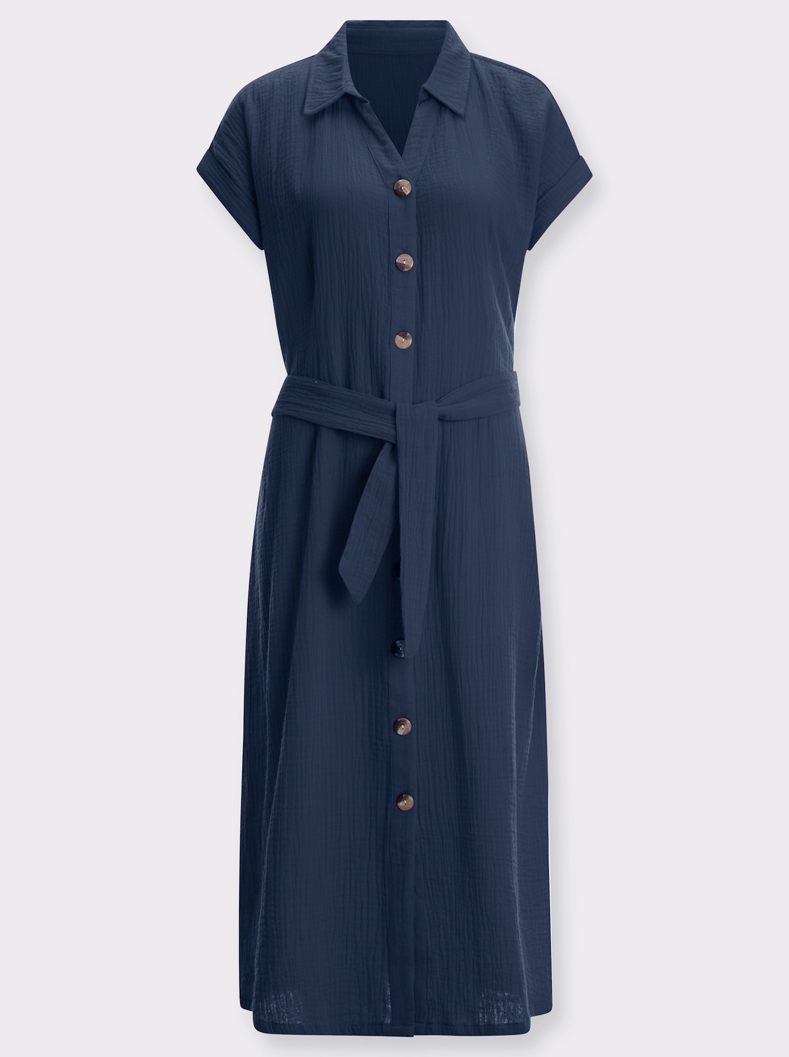 Baumwollkleid in Musselin-Qualität - dunkelblau