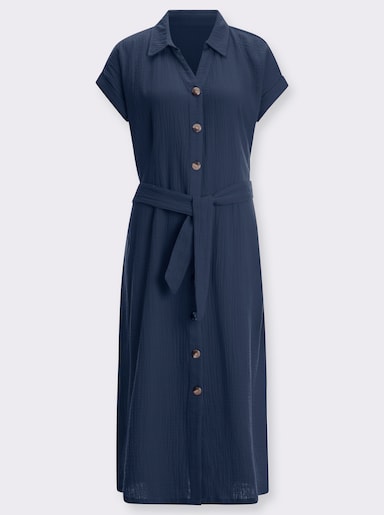 Baumwollkleid in Musselin-Qualität - dunkelblau