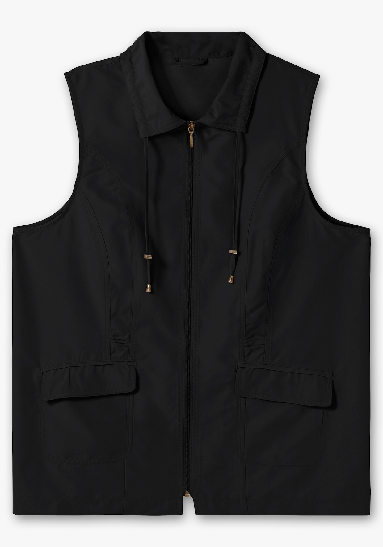 Longweste aus Microfaser - schwarz