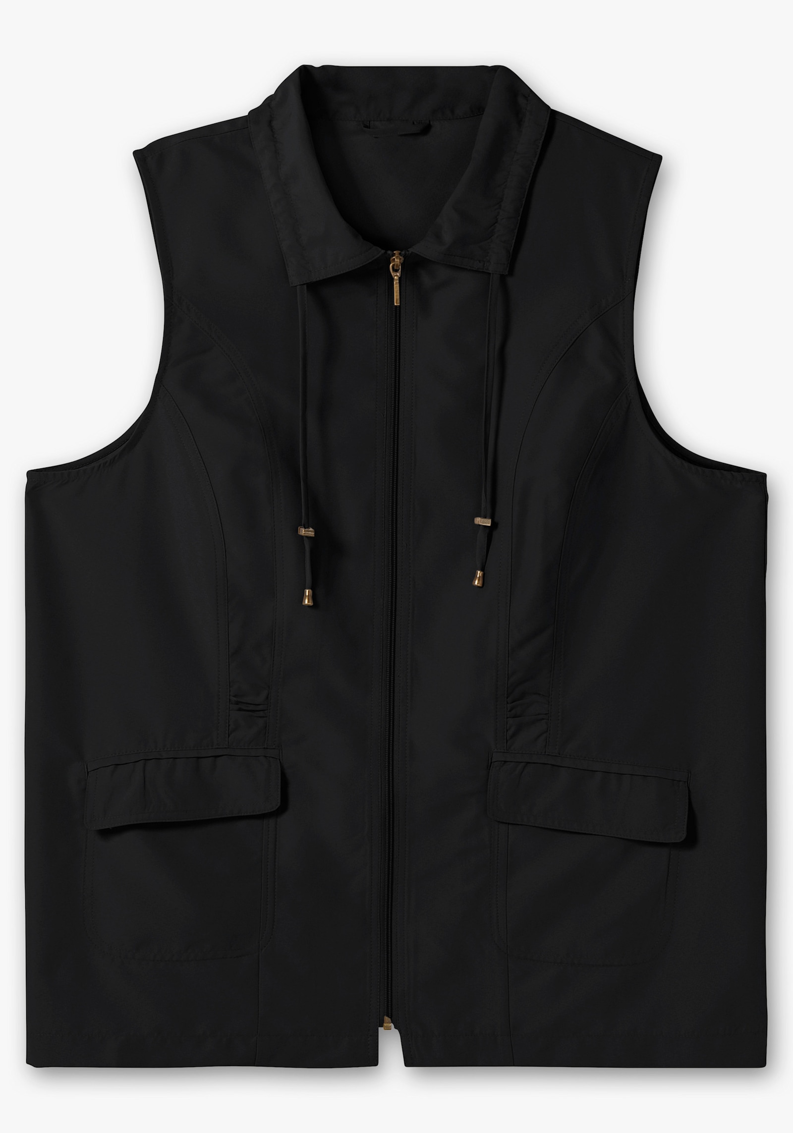 Longweste aus Microfaser - schwarz