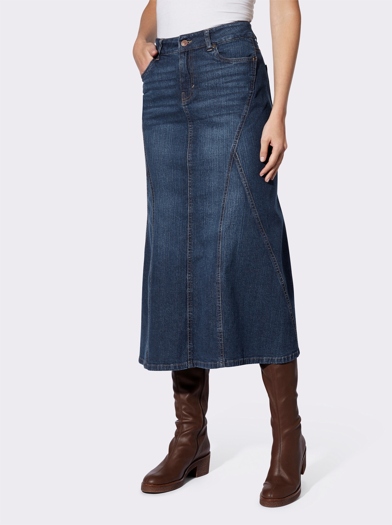 heine Jupe en jeans 5 poches - bleu délavé