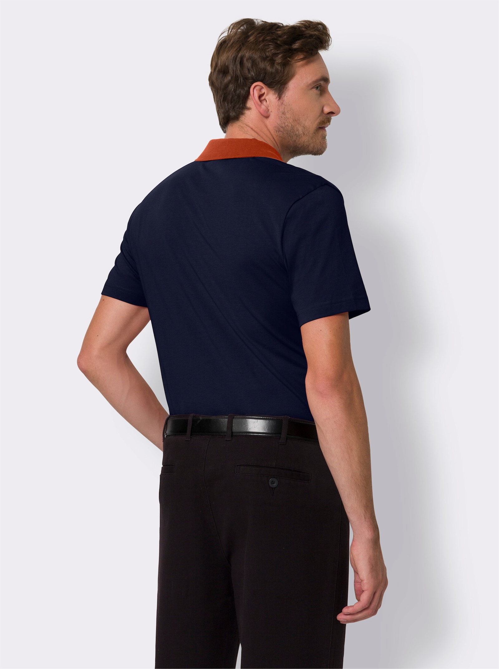 Poloshirt mit Kontrast-Details - marine