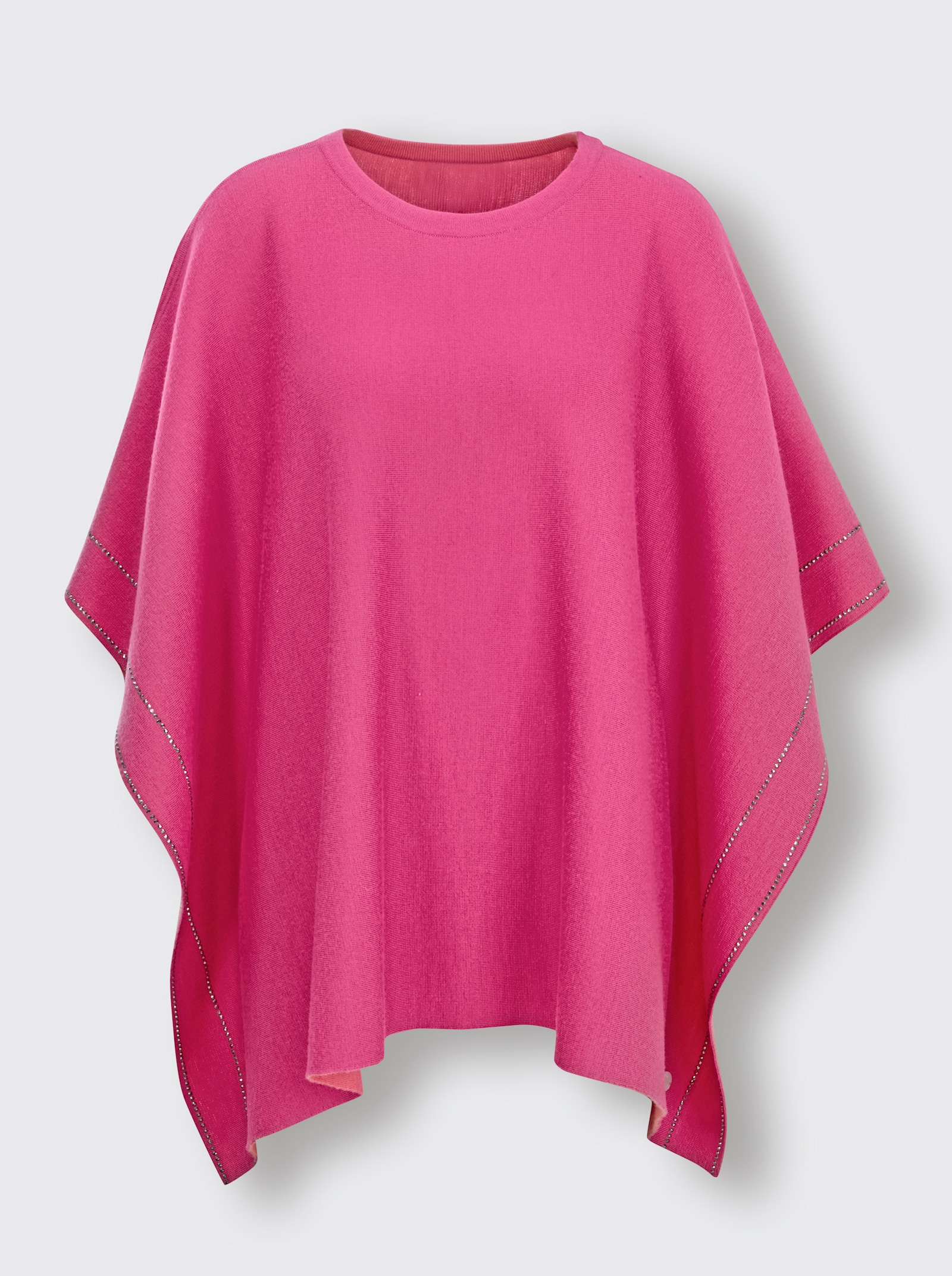 CREATION L PREMIUM Strickponcho mit Wende-Funktion - fuchsia-koralle