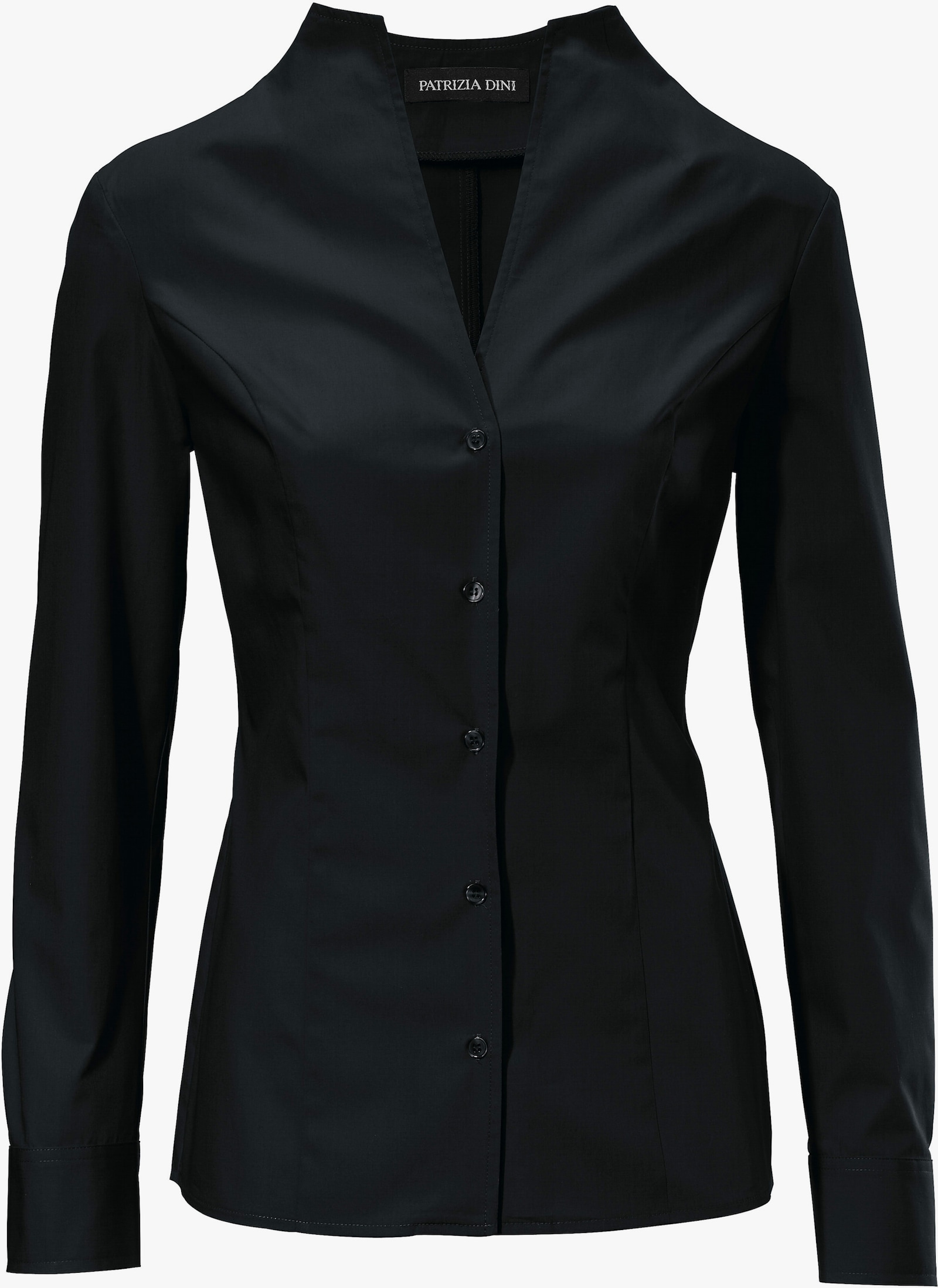 heine Hemdbluse mit Stehkragen - schwarz