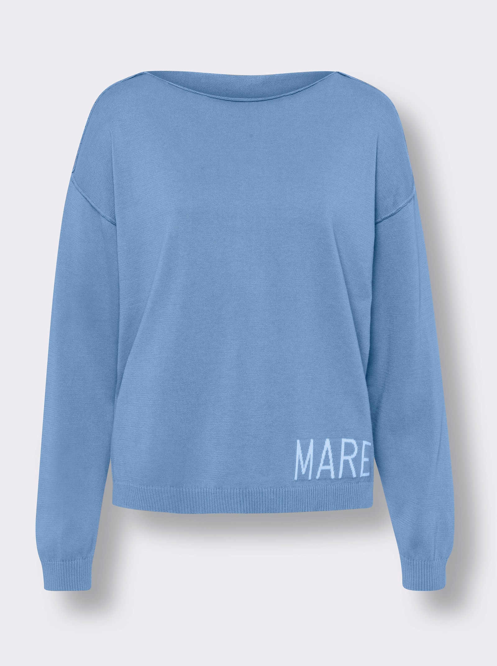 heine Baumwollpullover mit Seitenschlitzen - himmelblau