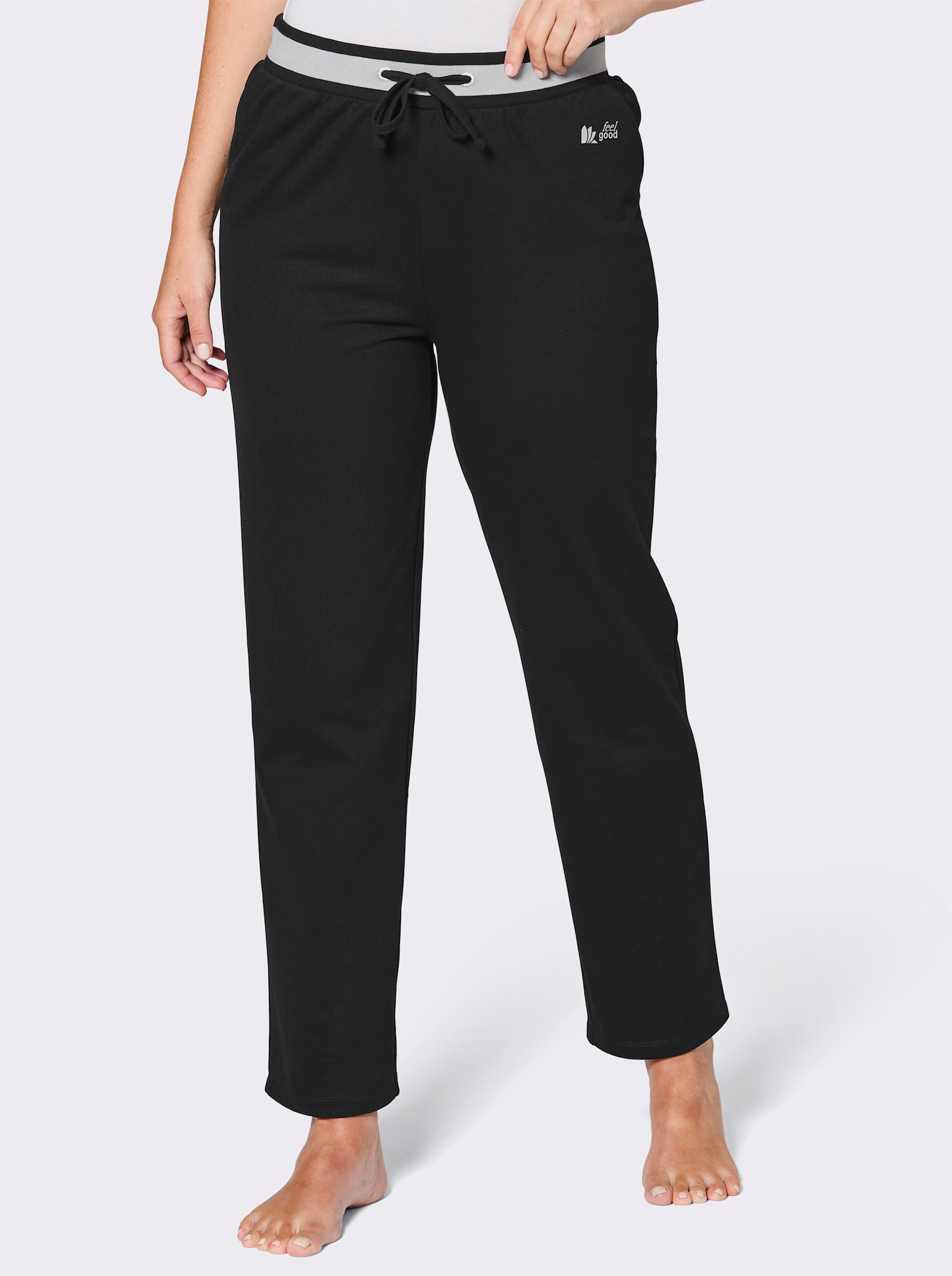 feel good Dehnbund-Hose - schwarz-steingrau