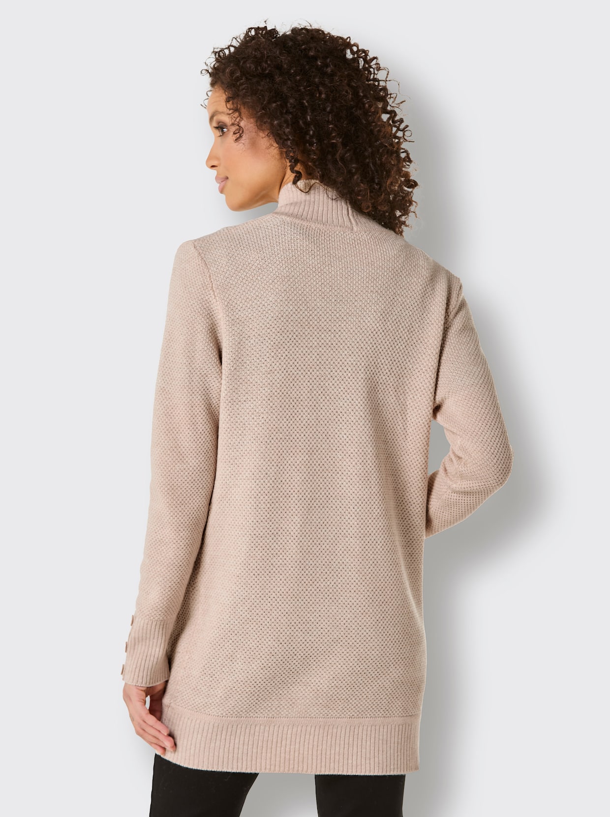 CREATION L PREMIUM Longstrickjacke - elfenbein-ecru-meliert