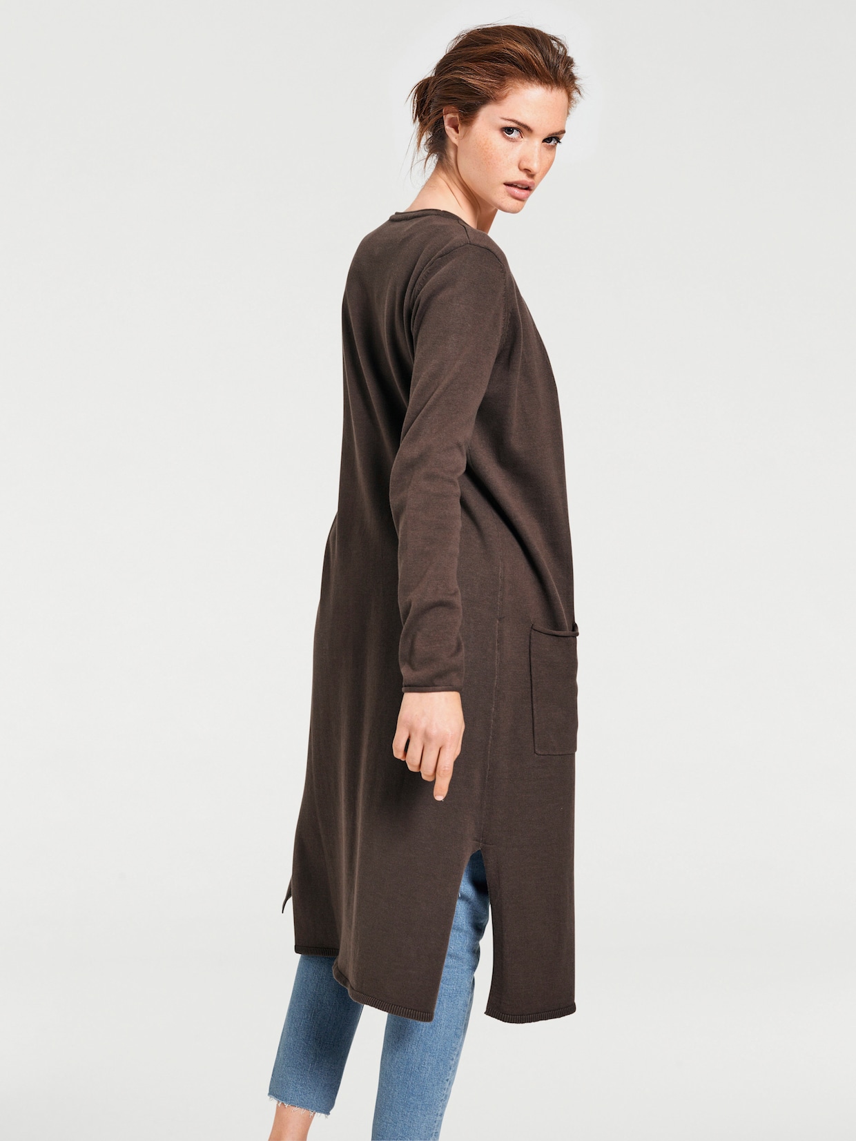 heine Long-Strickjacke - schokobraun