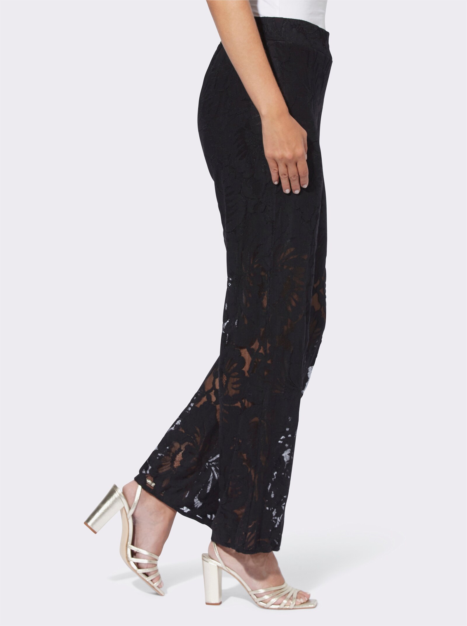 heine Palazzohose aus hochwertiger Spitze - schwarz