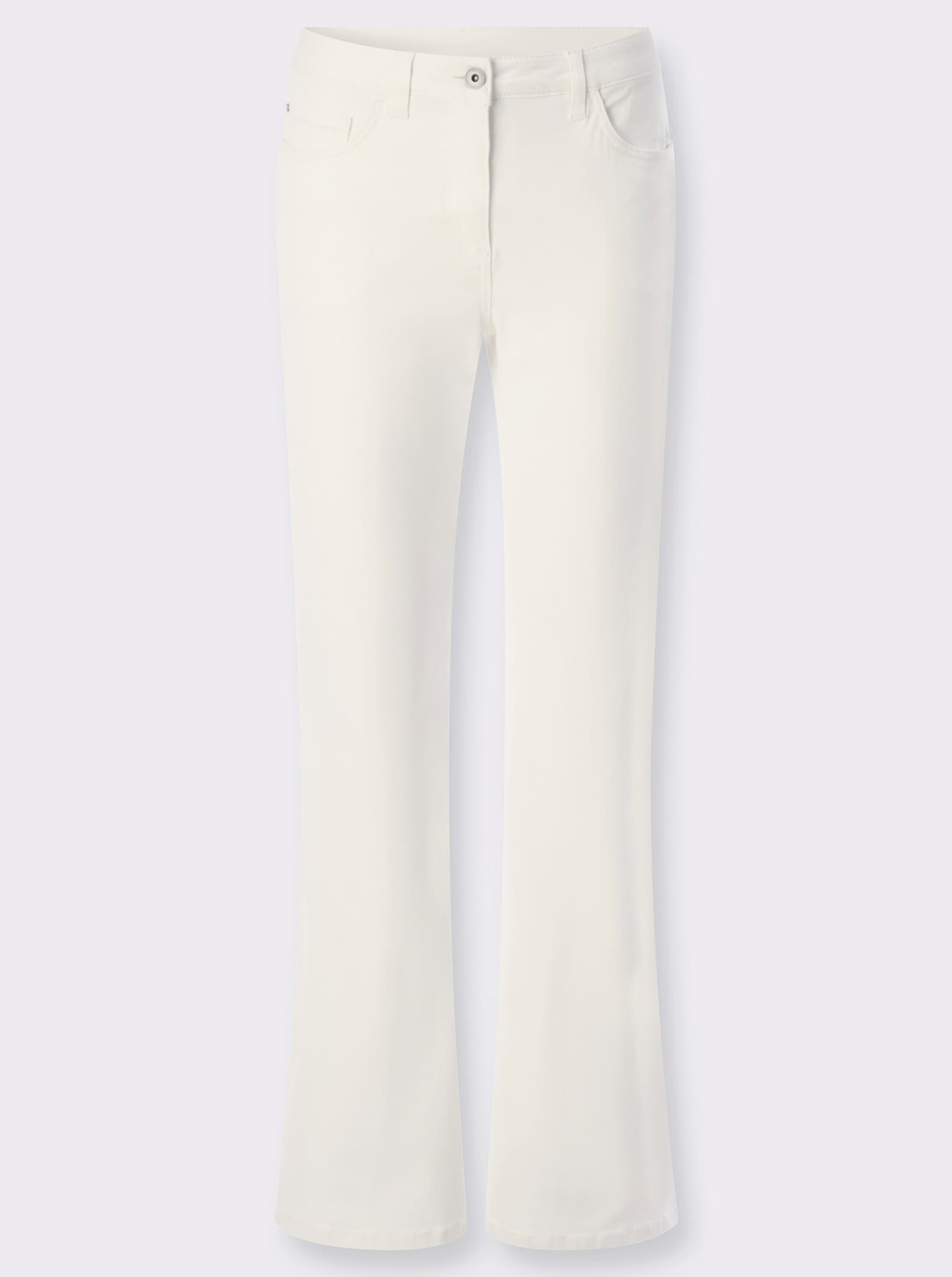 Schlagjeans in 5-Pocket-Form - weiß