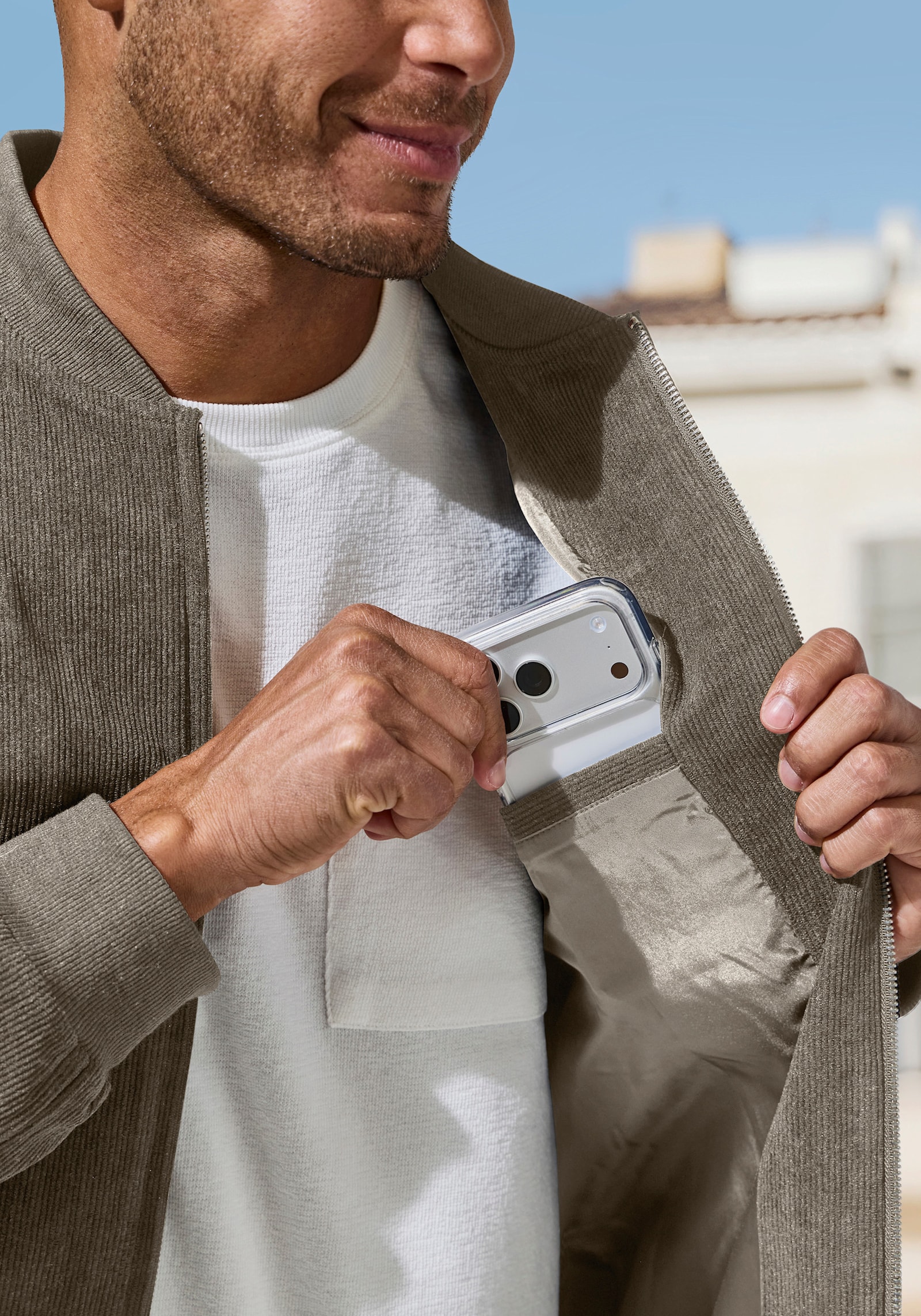 H.I.S Cordjacke - khaki