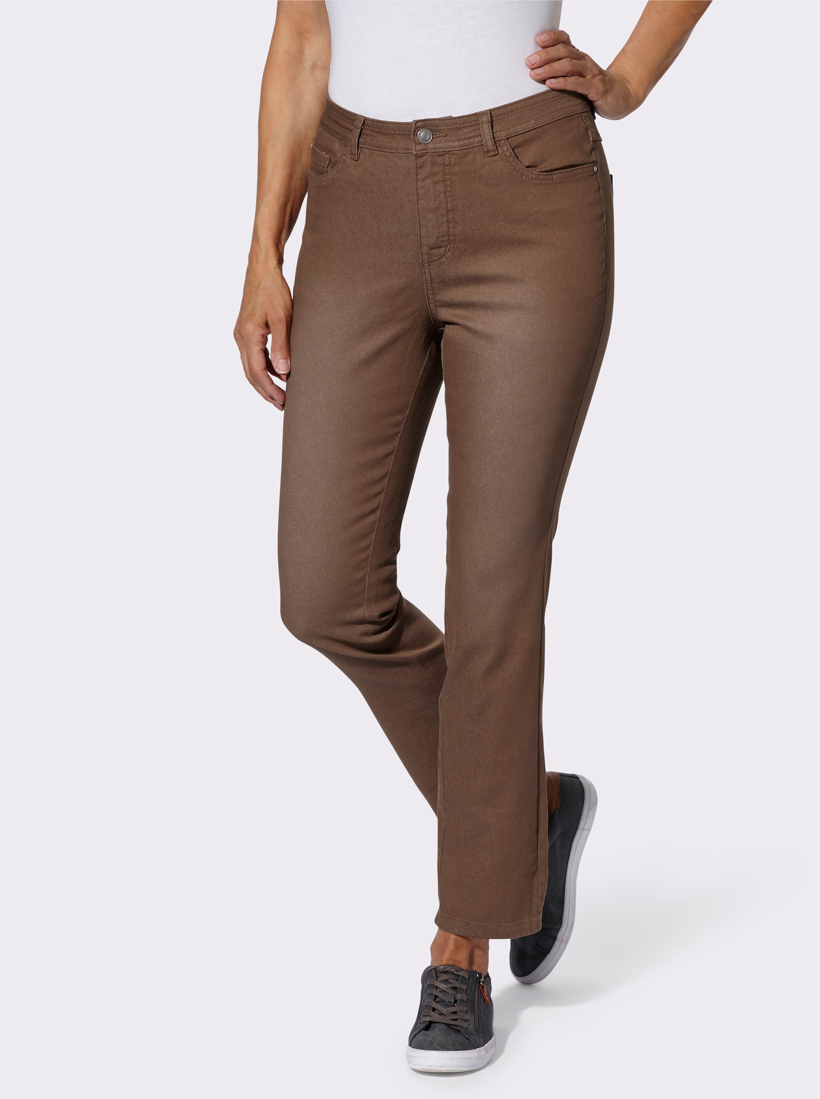Jeans in 5-pocketsmodel - brown-denim