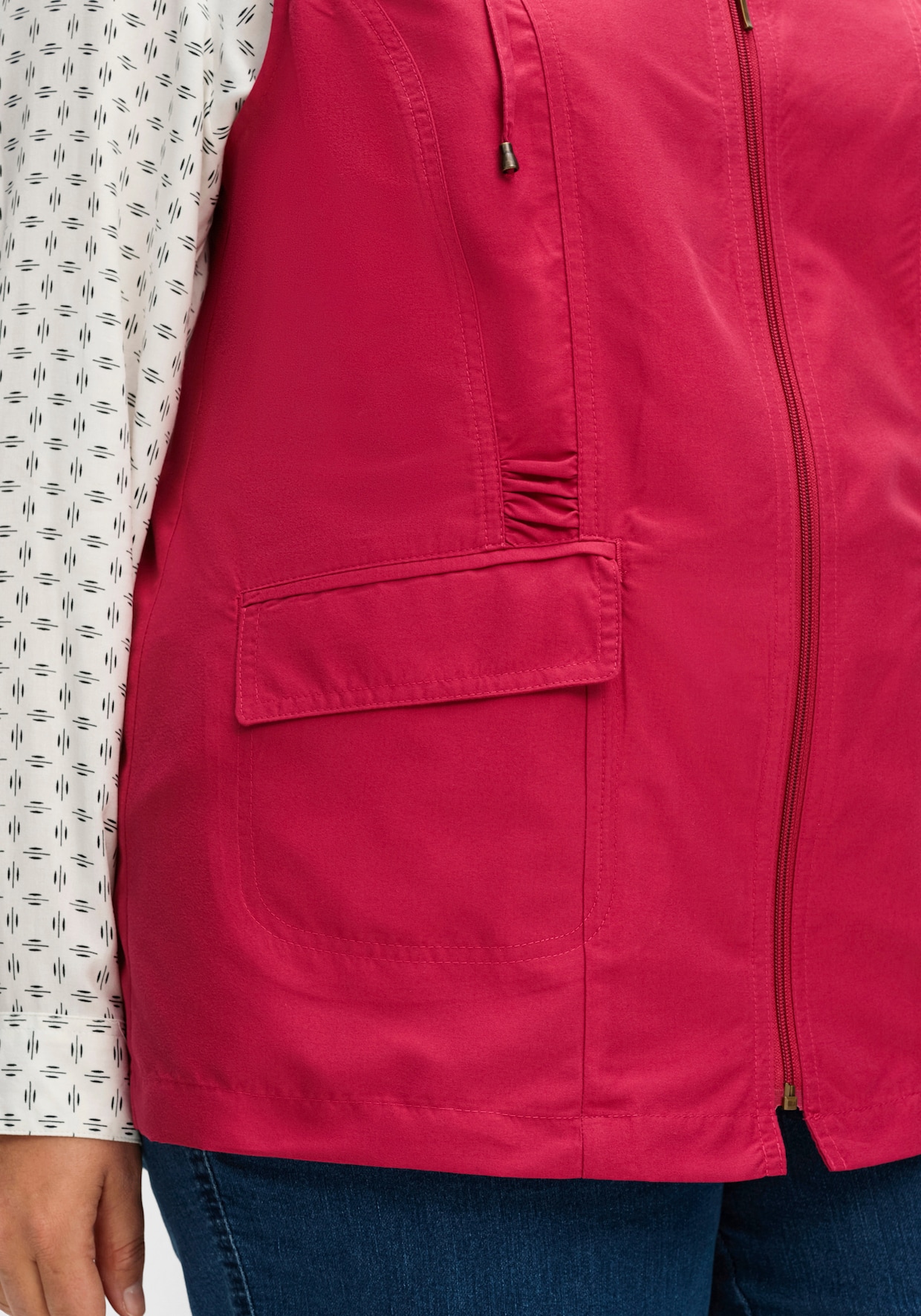 Longweste aus Microfaser - rot