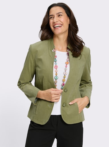 Cordblazer mit Stehkragen - schilf