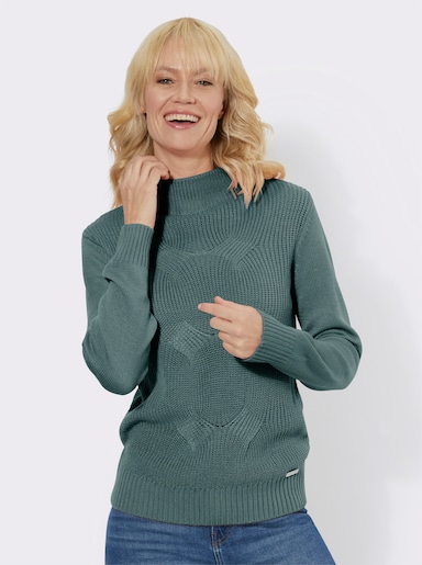 Langarm-Pullover - jade