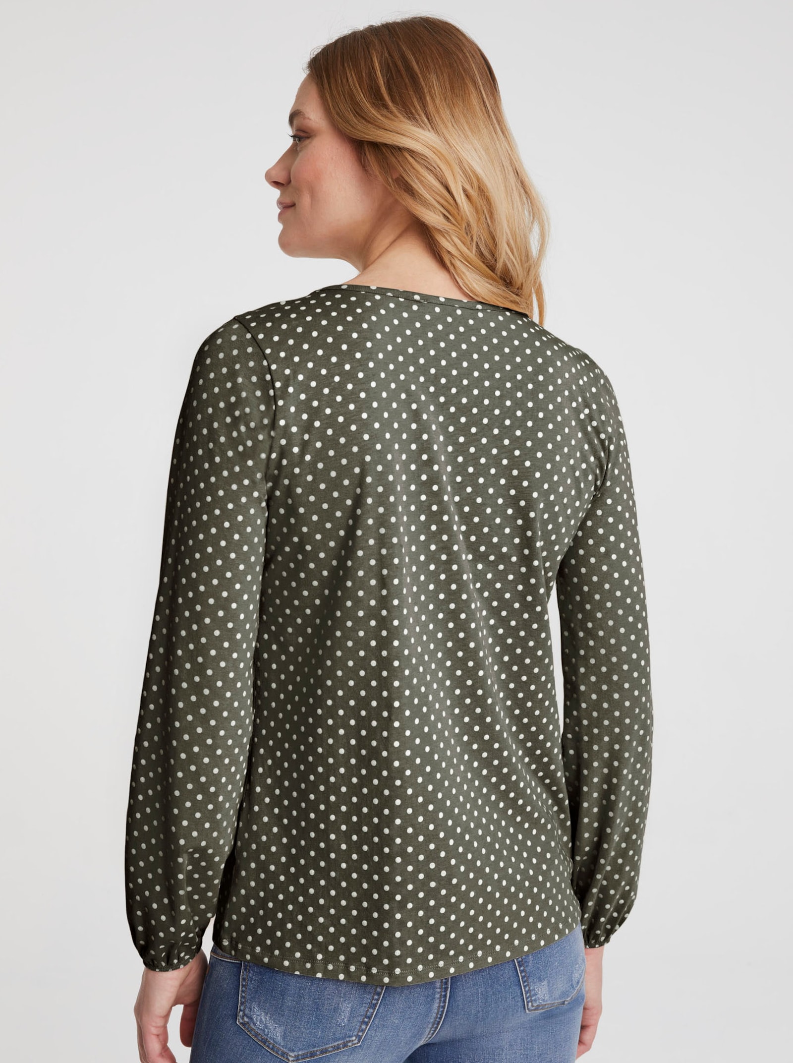 heine Shirt met lange mouwen met elastiek - donkerolijf