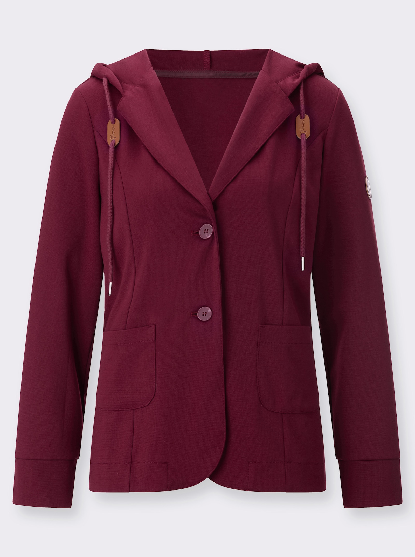 Shirtjacke mit Reverskragen - bordeaux