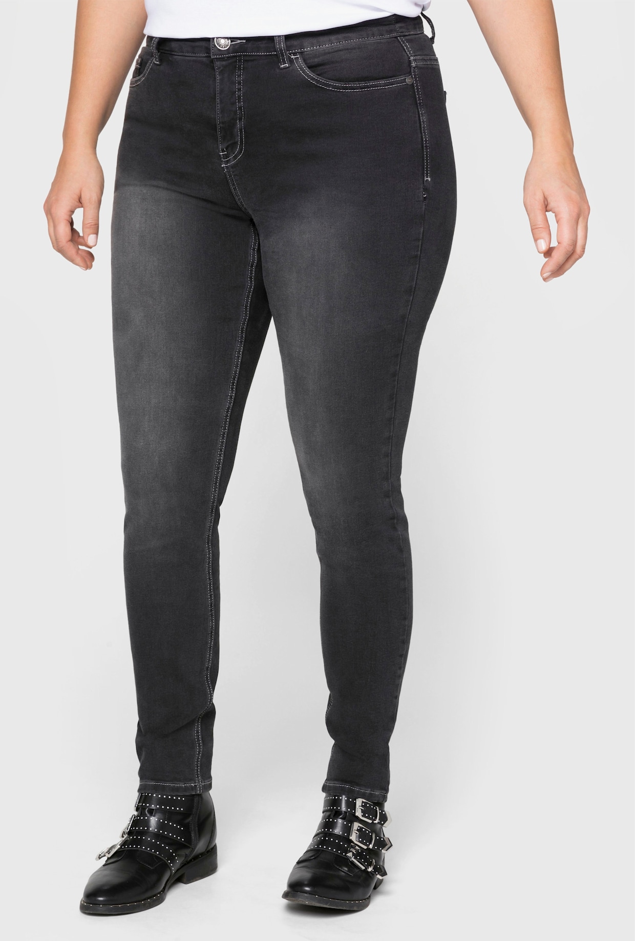 sheego Skinny jeans - black denim