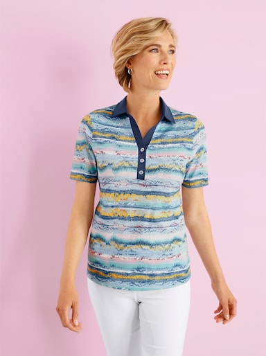 Poloshirt - jeansblauw geprint