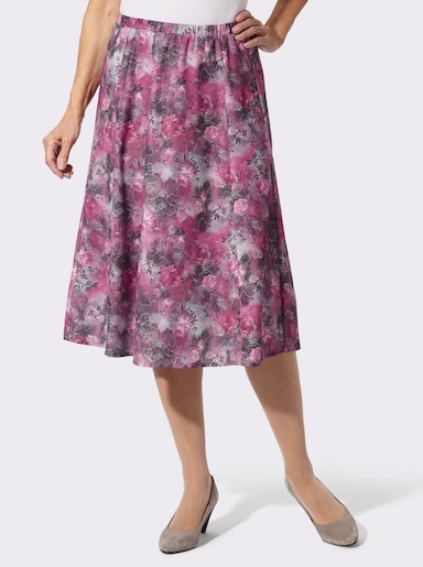 Schlupfrock im floralem Dessin - malve-hellgrau-bedruckt