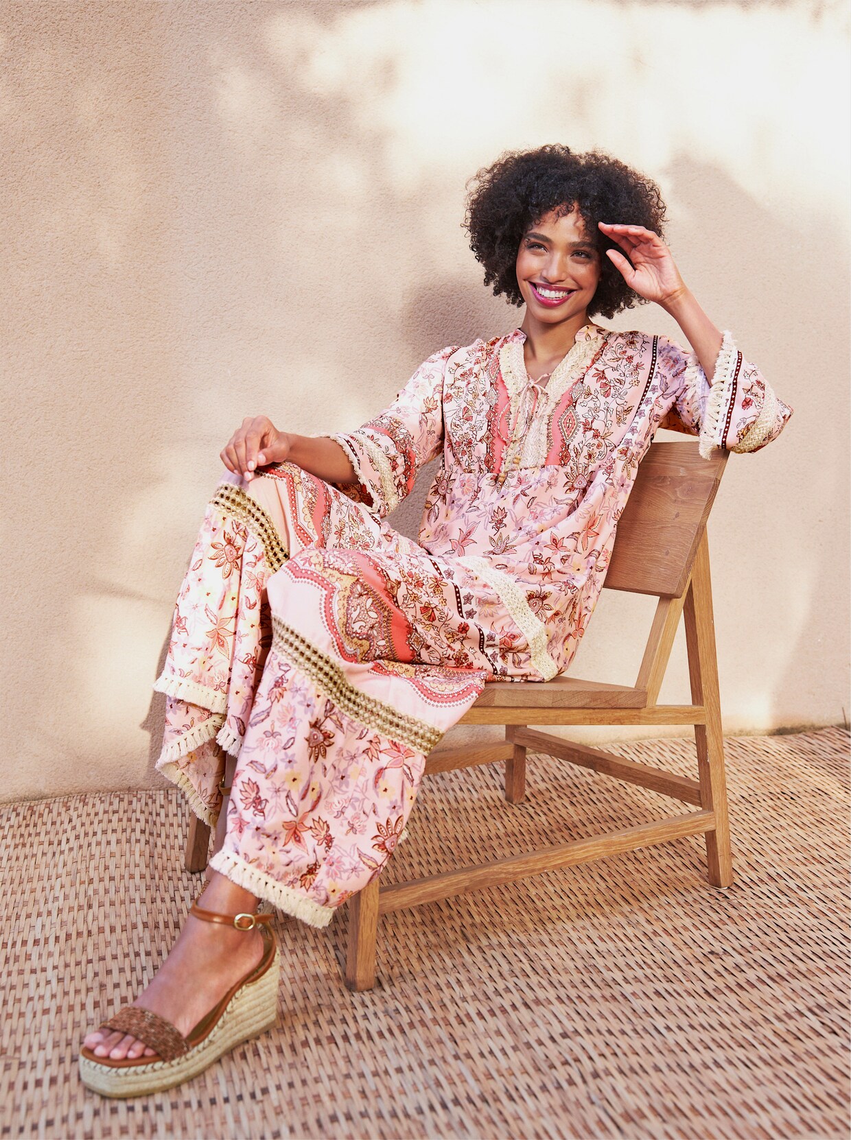 heine Kleid - puder-flamingo-bedruckt