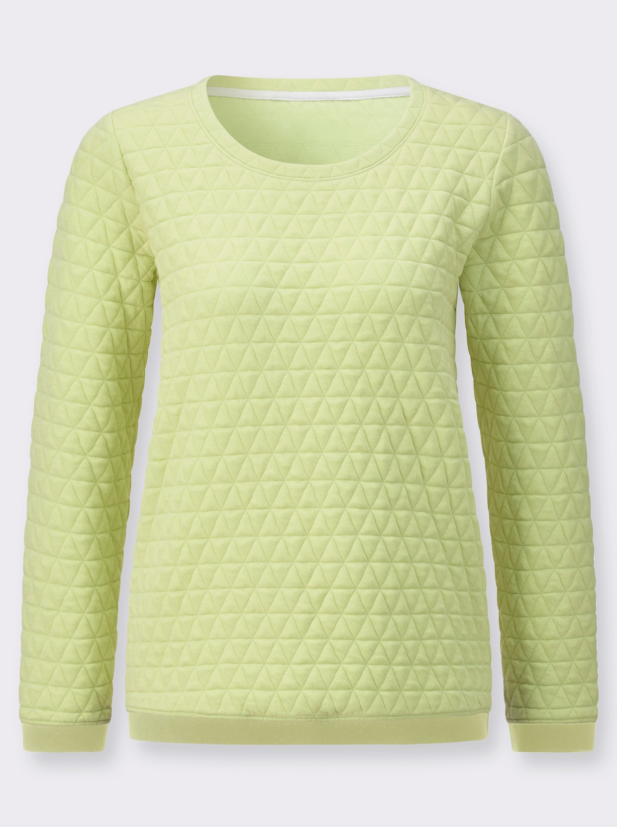 Rundhalsshirt im Jacquard-Muster - pistazie