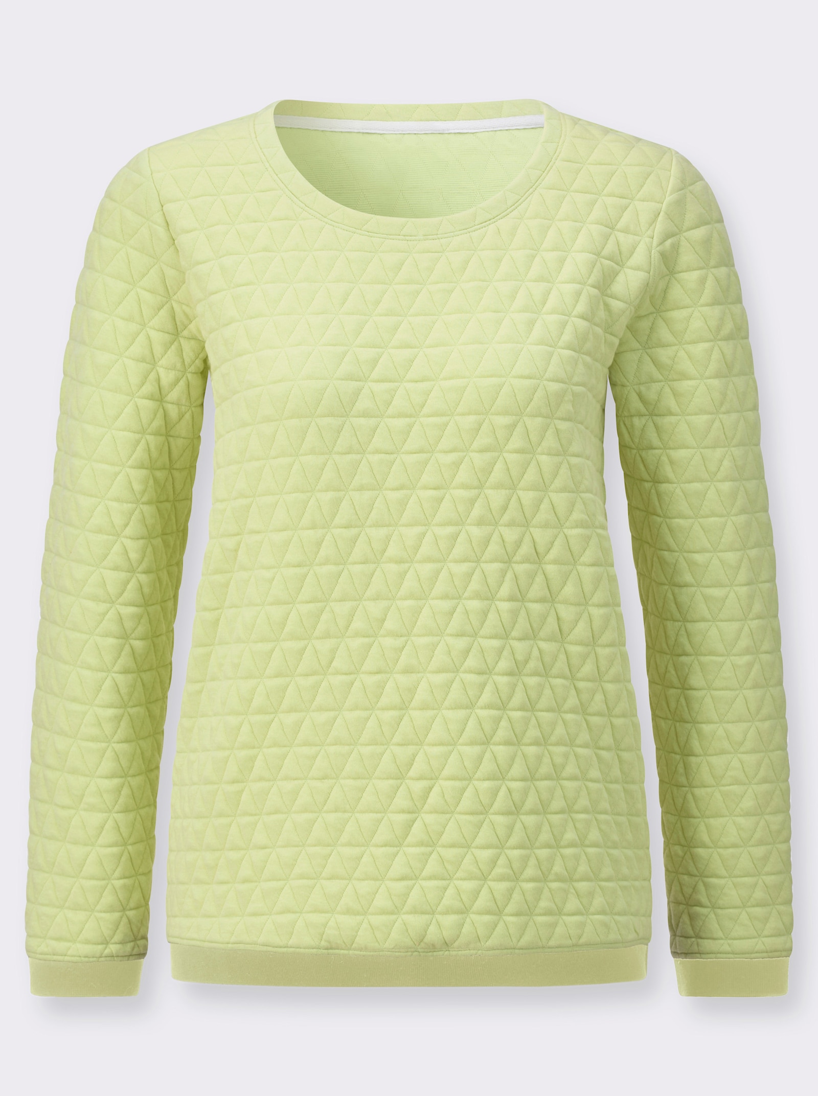 Rundhalsshirt im Jacquard-Muster - pistazie
