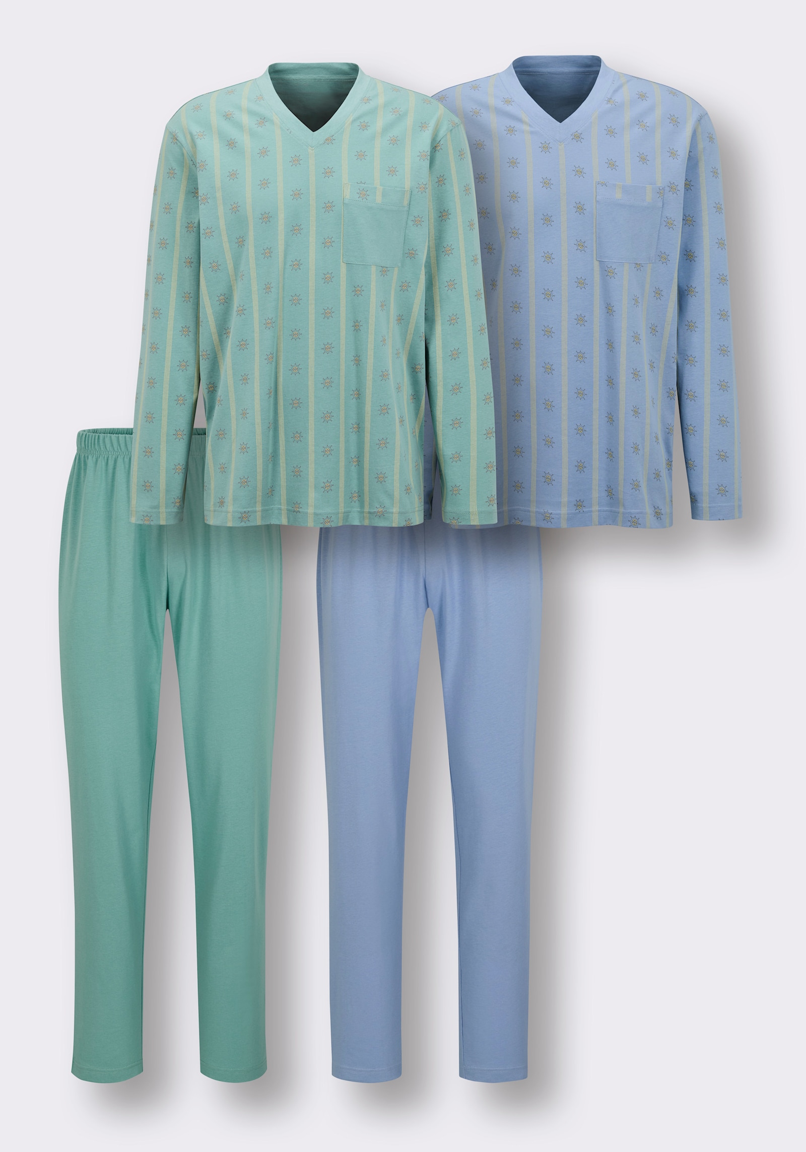 wäschepur men Schlafanzüge - bleu + salbei